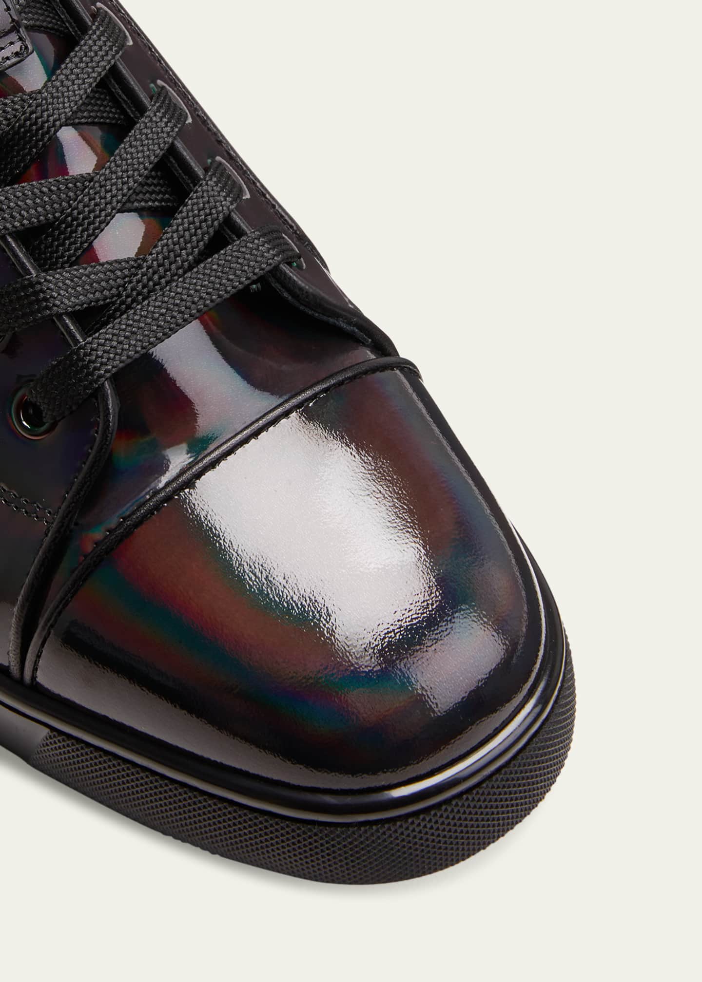 Christian Louboutin Men's Fun Louis Patent Leather Low-Top Sneakers Goodman