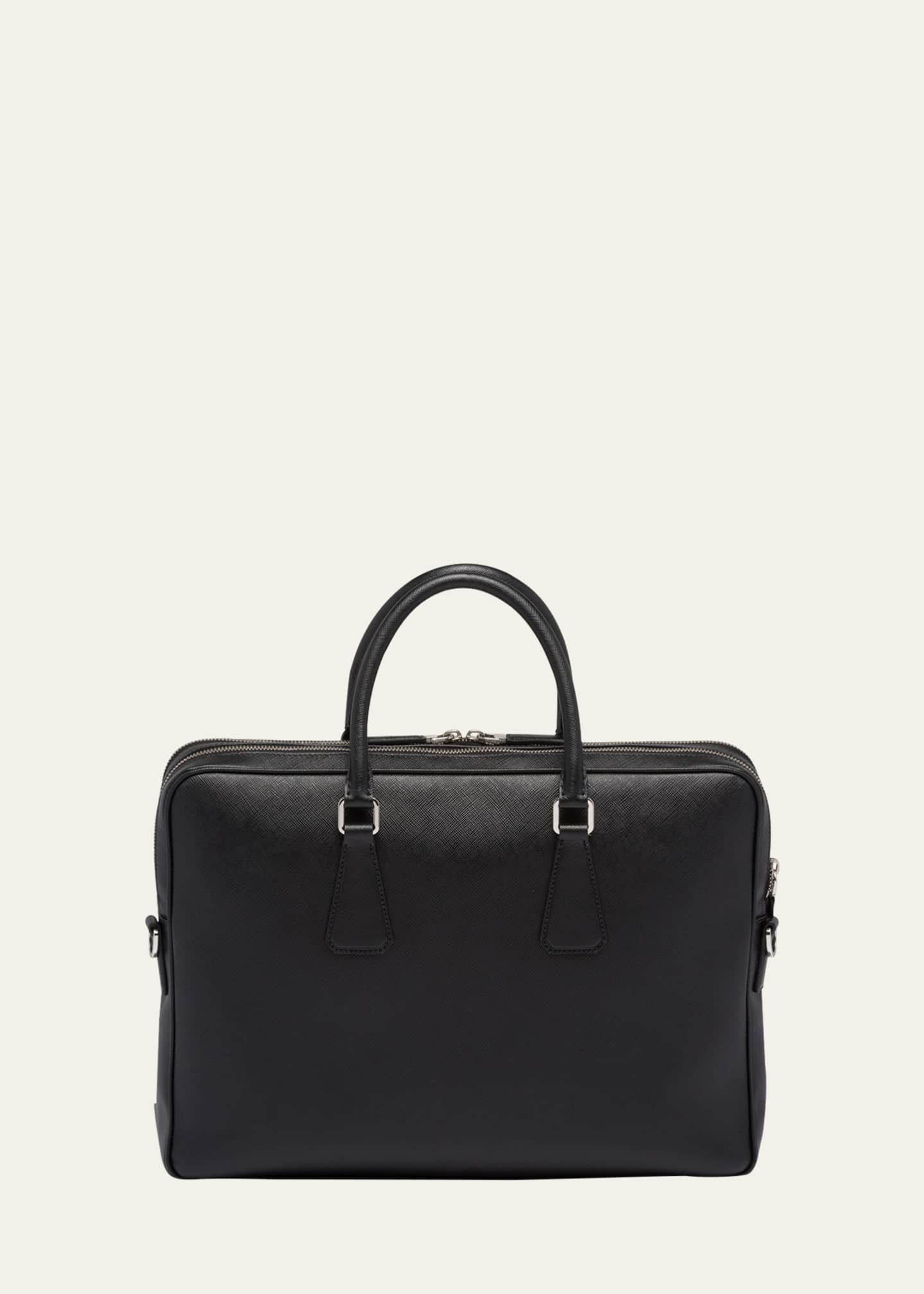 Prada Men's Saffiano Leather Briefcase Image 3 of 5