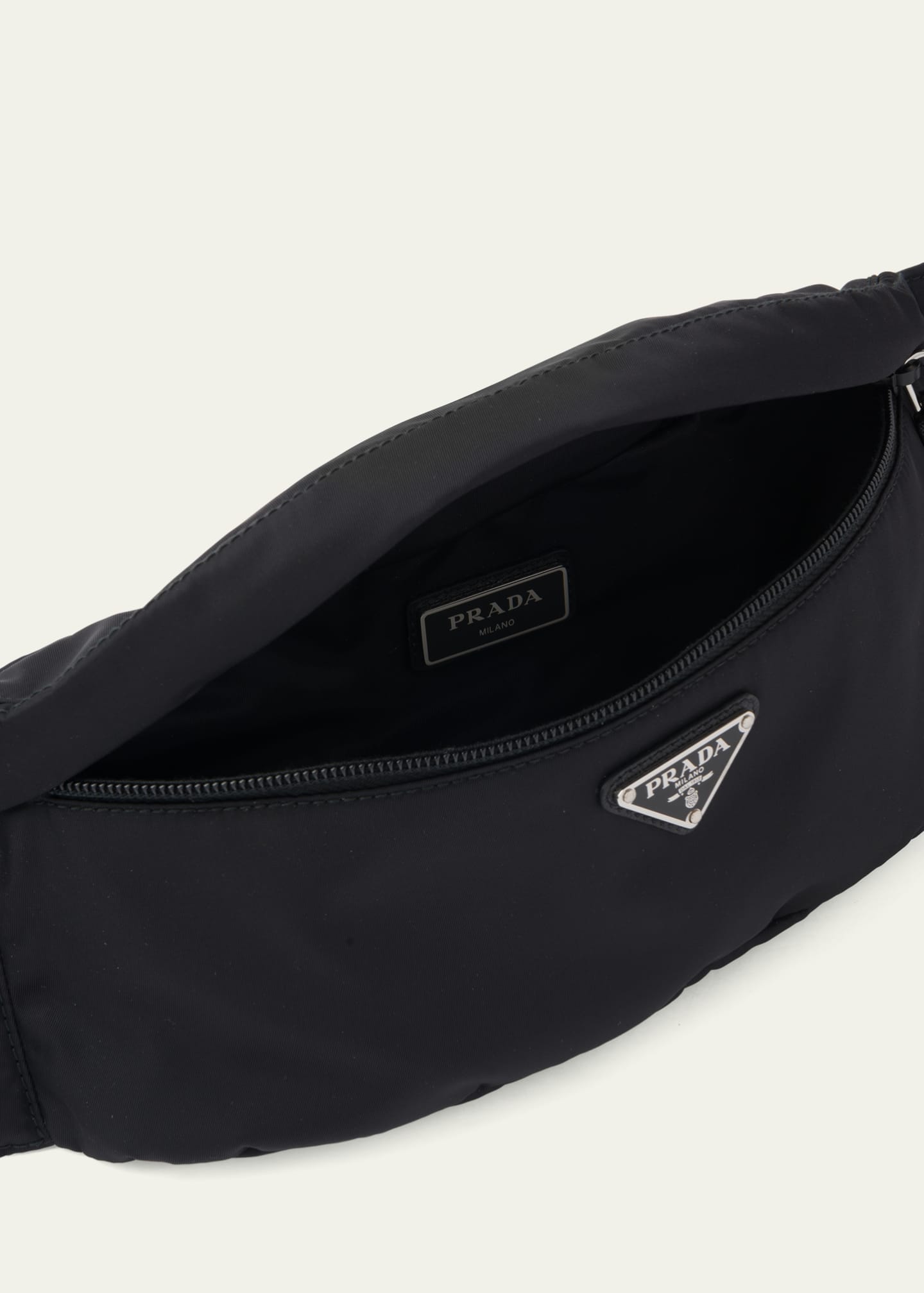 Prada Nylon Saffiano Leather Black Nylon Mini Bag