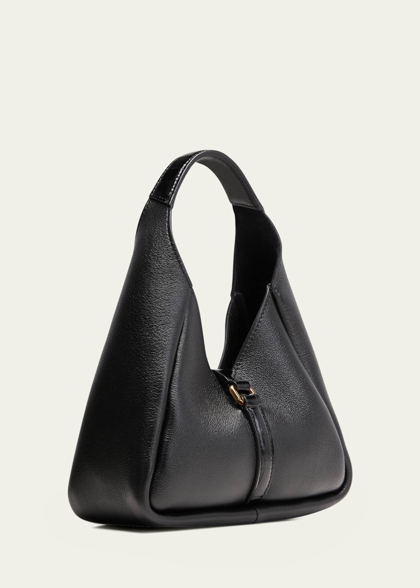 Mini 5 A 7 Hobo Bag Smooth Leather Black