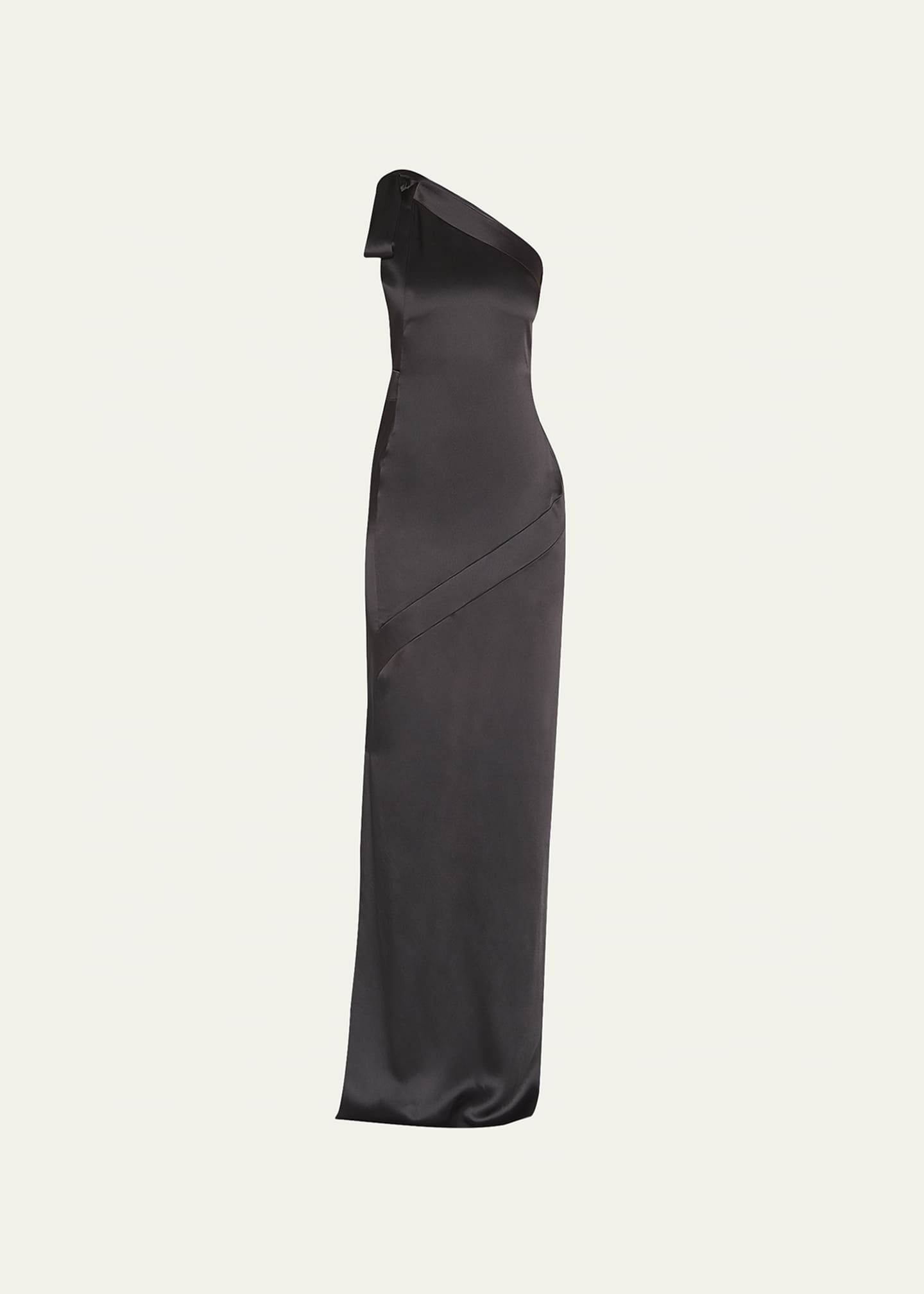 TOM FORD One-Shoulder Bow Satin Gown - Bergdorf Goodman