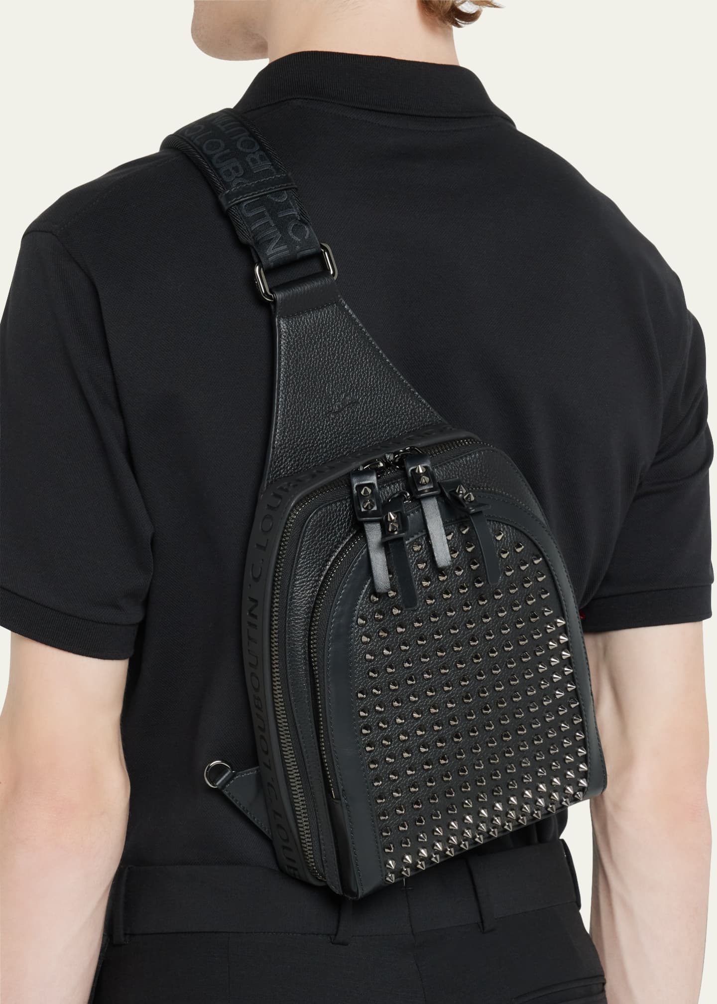Christian Louboutin Loubilab Spike Shoulder Bag in Black for Men