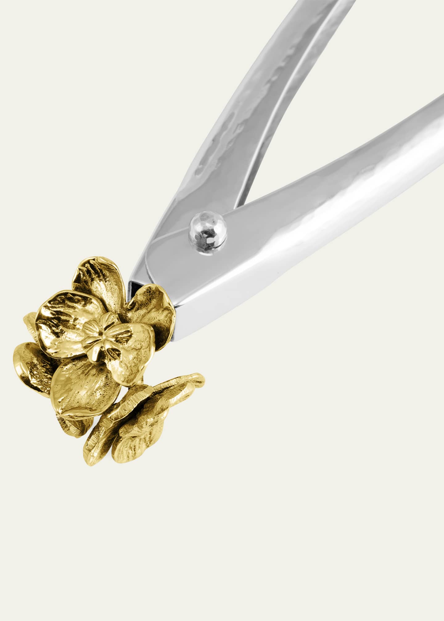 Michael Aram Gold Orchid Small Lock Spring Tongs Image 3 of 4