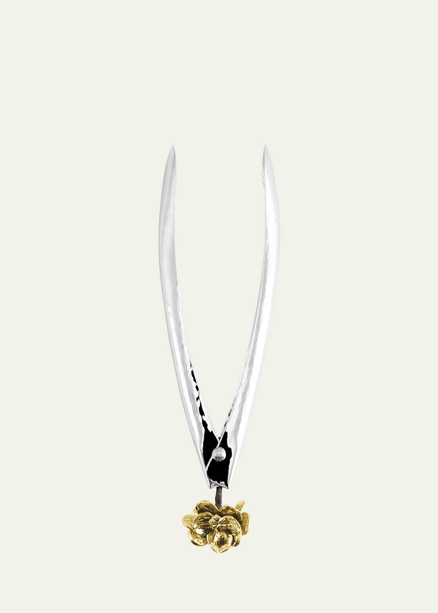 Michael Aram Gold Orchid Small Lock Spring Tongs Image 4 of 4