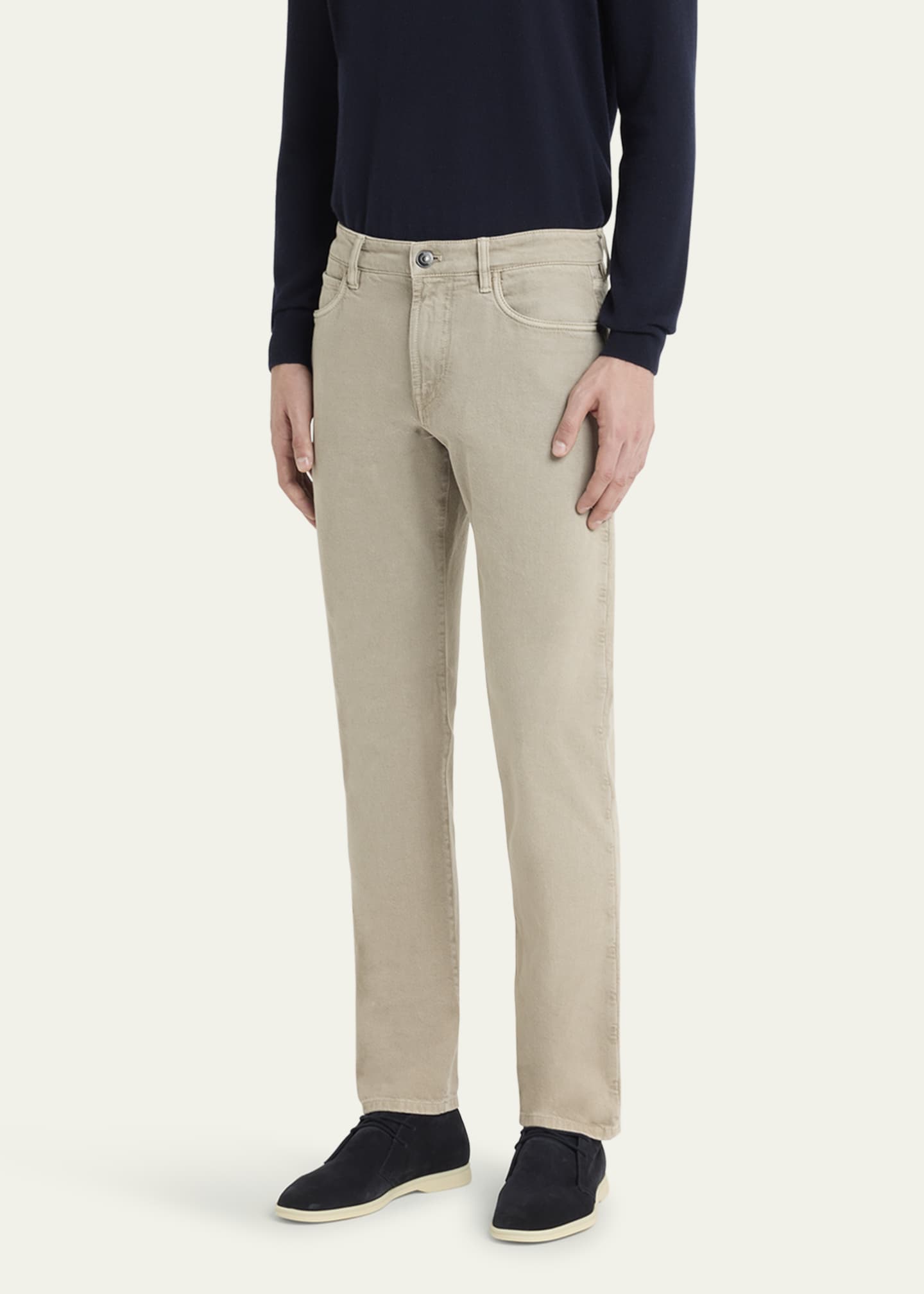 Loro Piana Men's Straight Leg 5-Pocket Pants Image 4 of 5