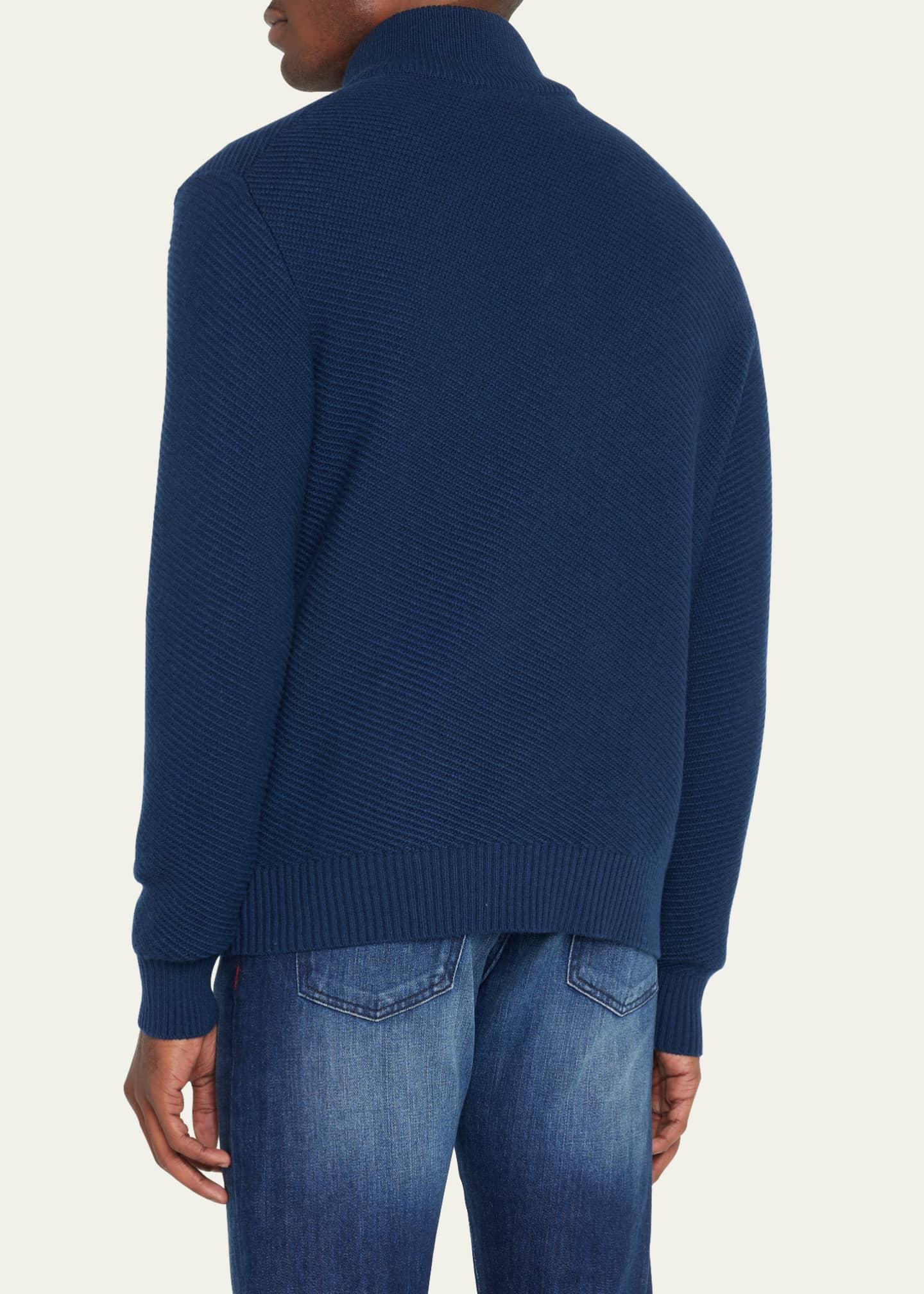 Loro Piana Men's Harvey Quarter-Zip Cashmere Sweater - Bergdorf Goodman