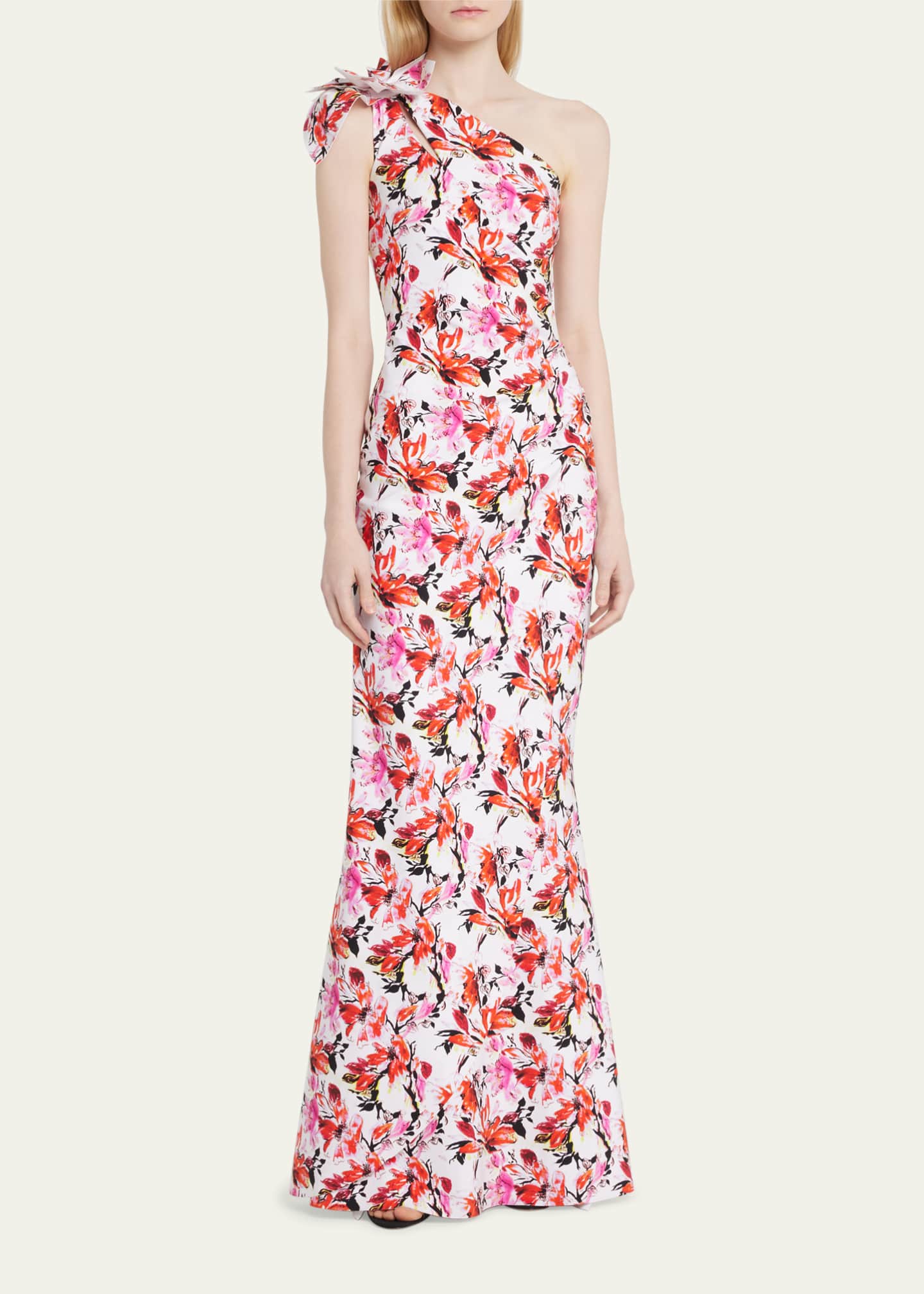 Chiara Boni La Petite Robe Gosia One Shoulder Cutout Floral Print