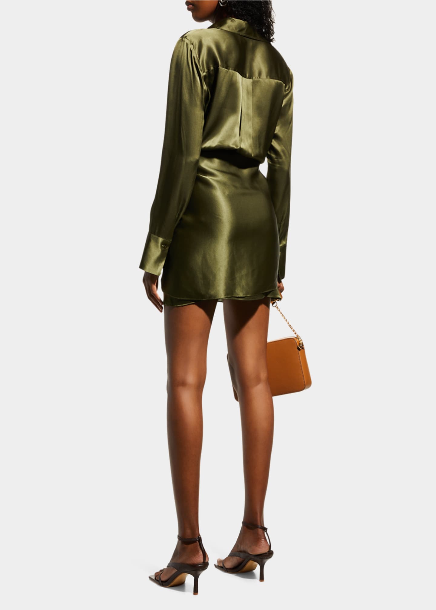 L'Agence Atlas Silk Wrap Front Mini Dress - Bergdorf Goodman