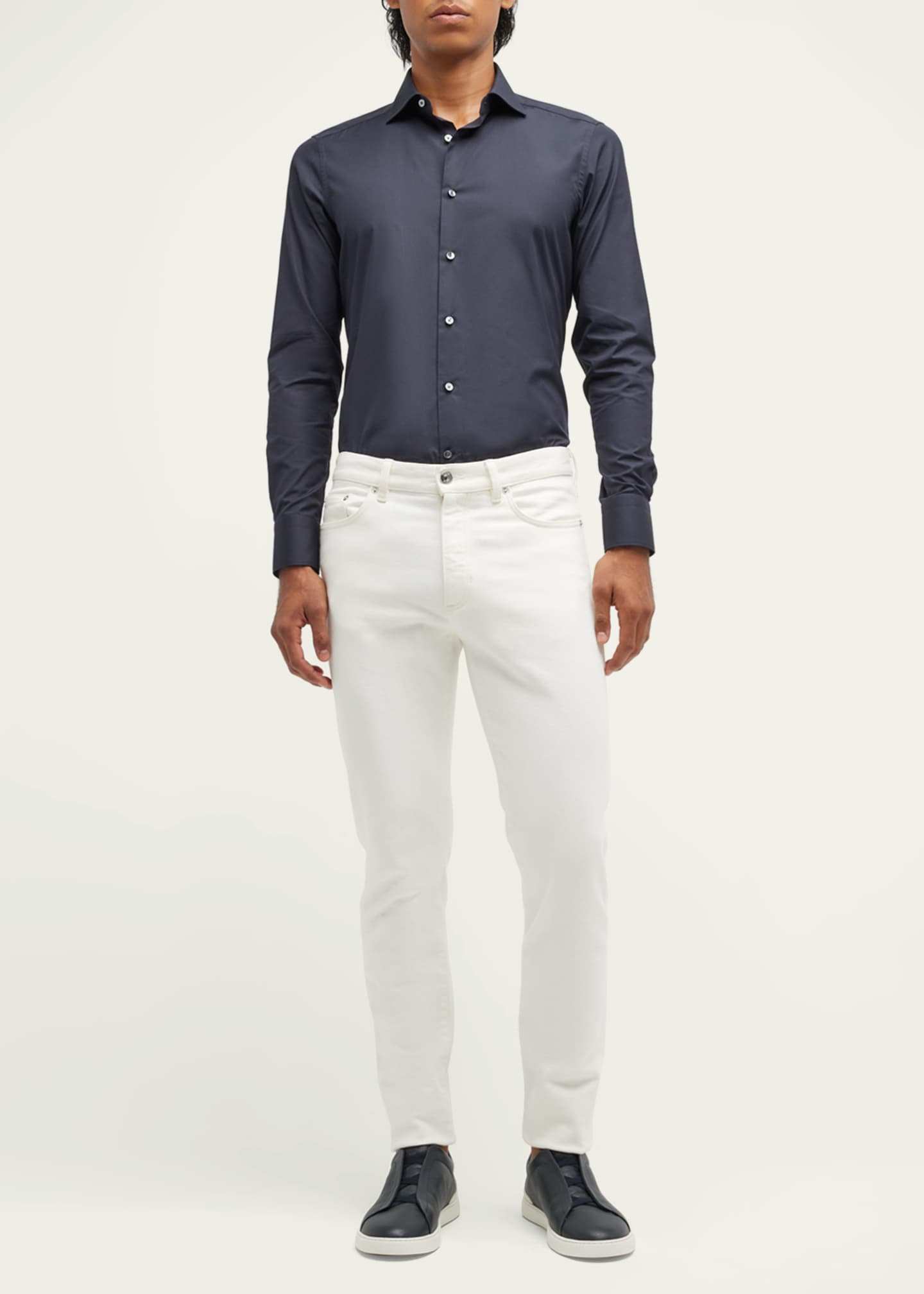 ZEGNA Men's Trofeo Comfort Cotton Shirt Image 2 of 5