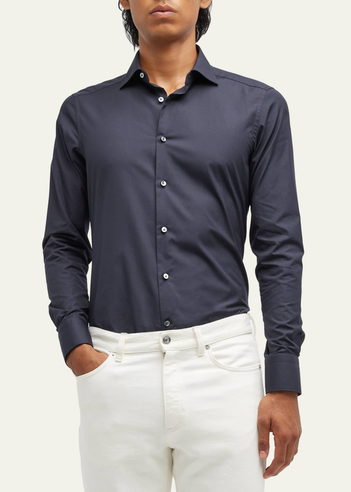 ZEGNA Men's Trofeo Comfort Cotton Shirt Image 4 of 5