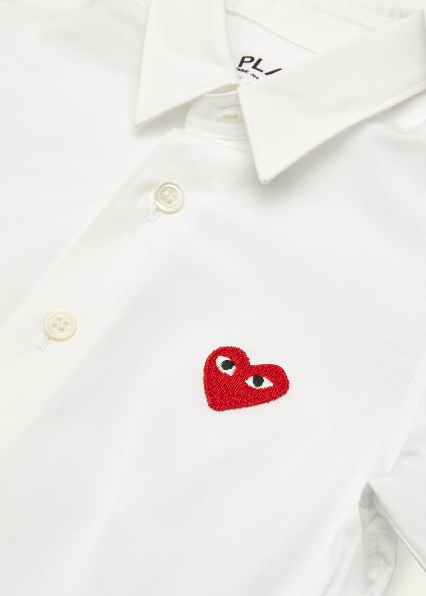 Comme des Garcons Boy's Play Button Down Shirt, Size 2-6