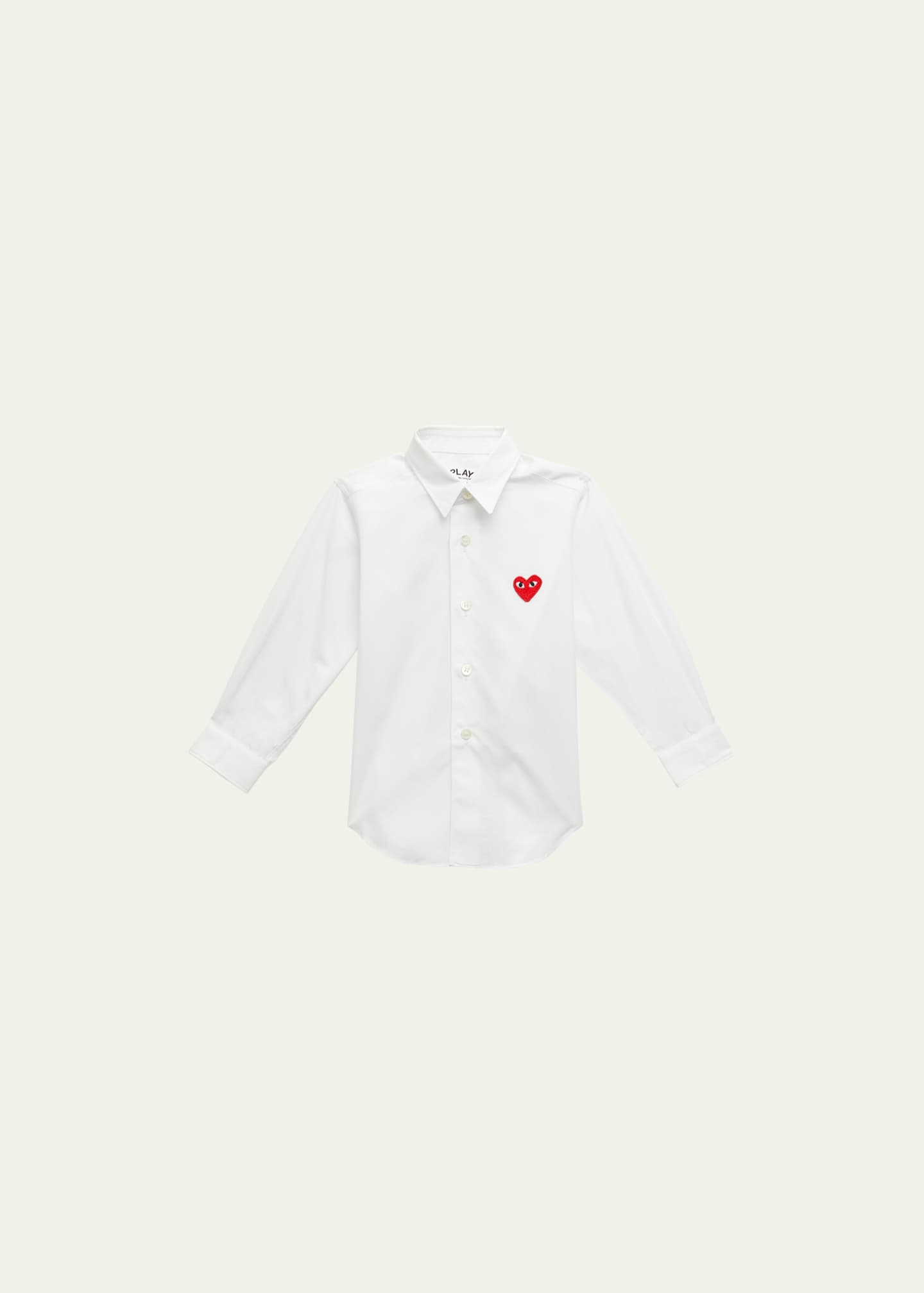 Comme des Garcons Boy's Play Button Down Shirt, Size 2-6