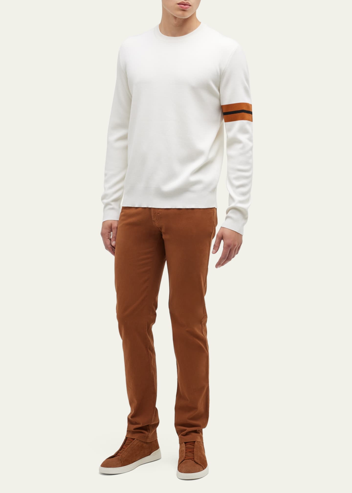 ZEGNA Men's Signifier Sleeve Crewneck Sweater Image 2 of 5