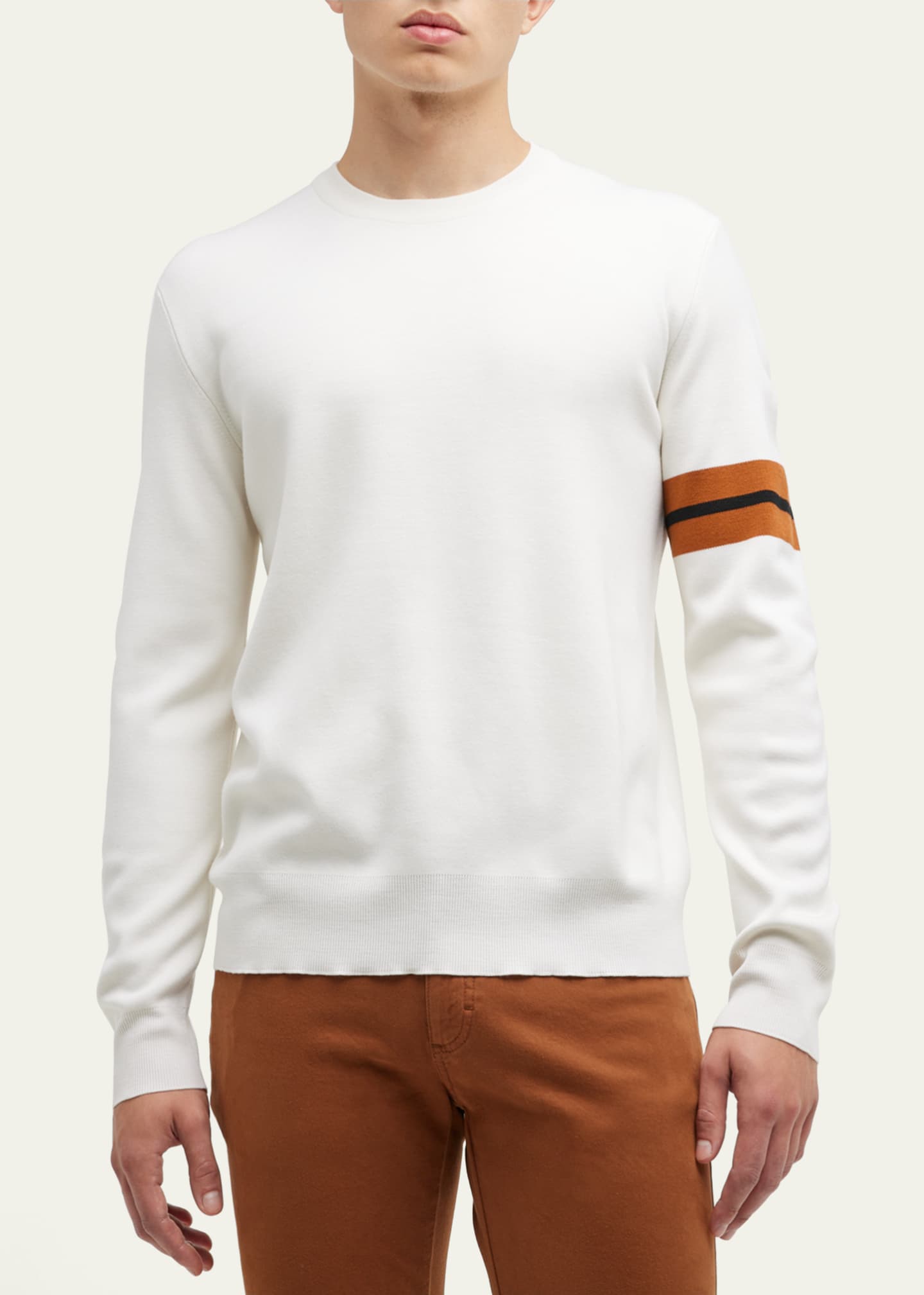 ZEGNA Men's Signifier Sleeve Crewneck Sweater Image 4 of 5