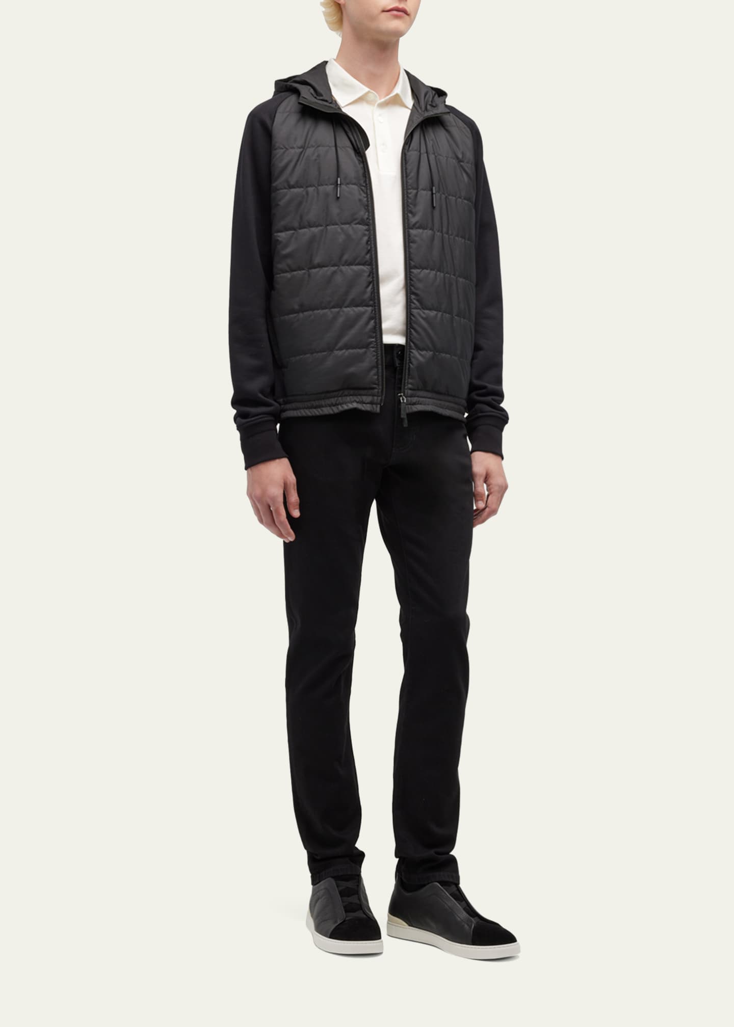 ZEGNA Men's 5-Pocket Black Wash Denim Jeans Image 2 of 5
