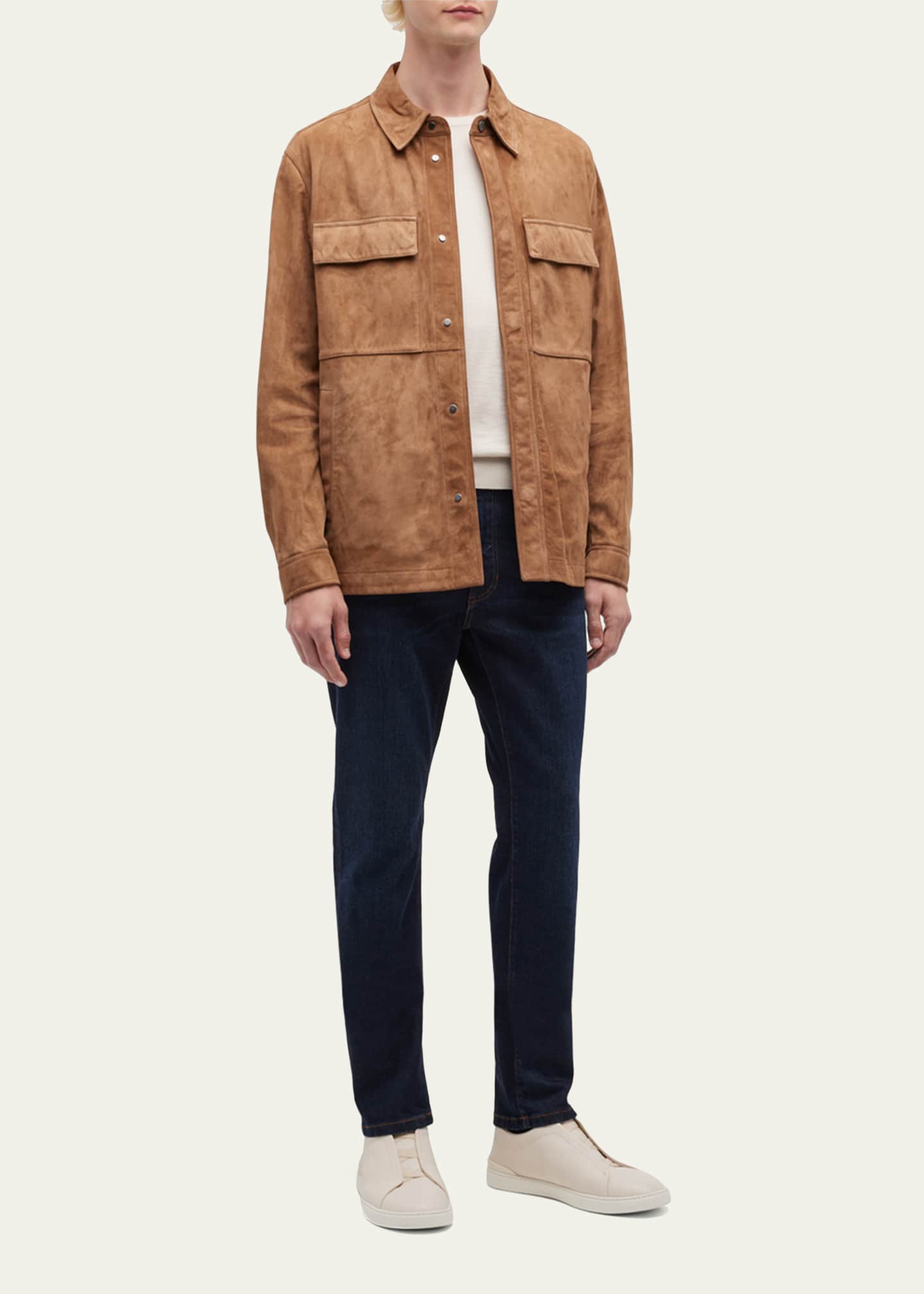 ZEGNA Men's 5-Pocket Dark Wash Denim Jeans Image 2 of 5