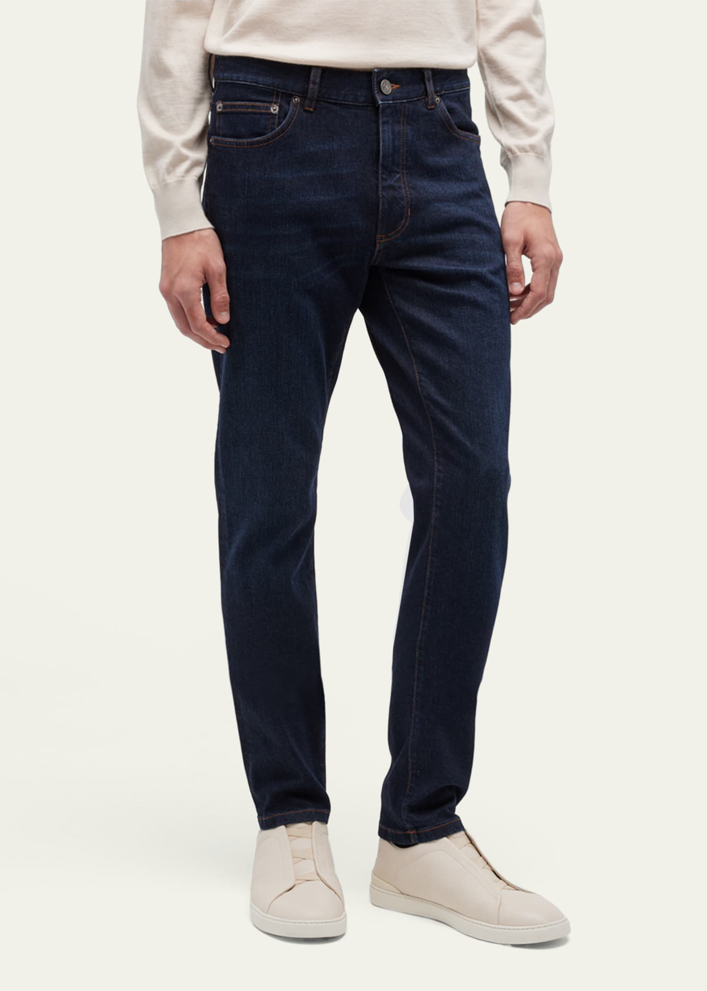 ZEGNA Men s 5 Pocket Dark Wash Denim Jeans Bergdorf Goodman
