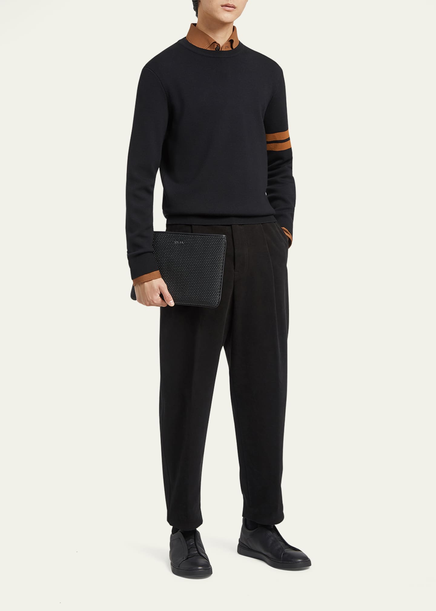 ZEGNA Men's Signifier Stripe Crewneck Sweater - Bergdorf Goodman