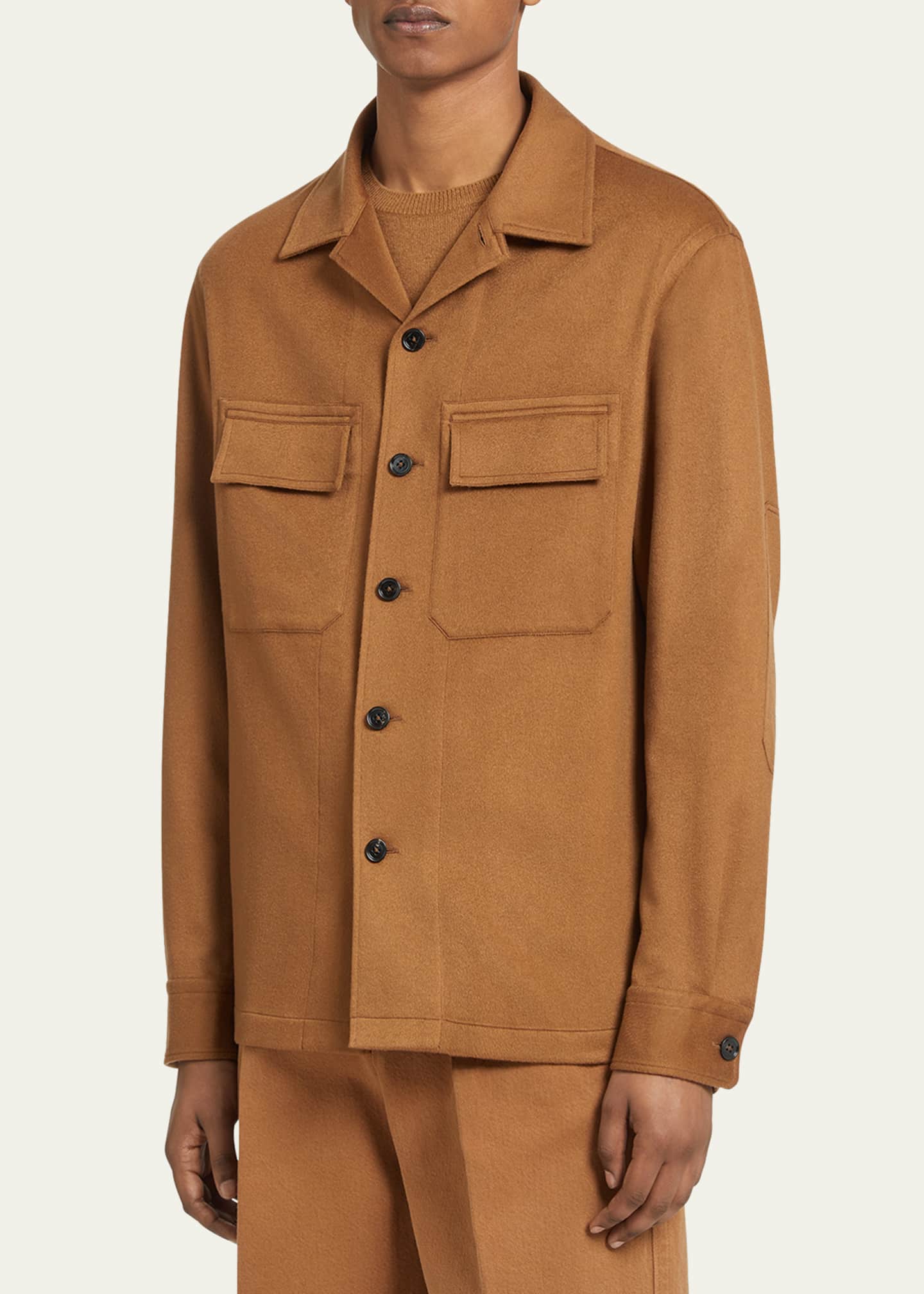 ZEGNA Men's Cashmere Overshirt Image 2 of 5