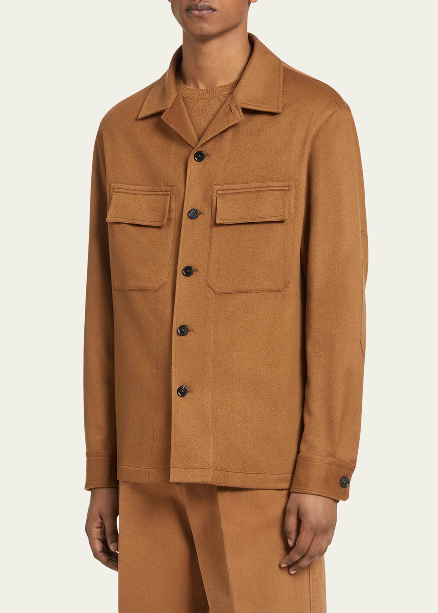 ZEGNA Men's Cashmere Overshirt Image 4 of 5