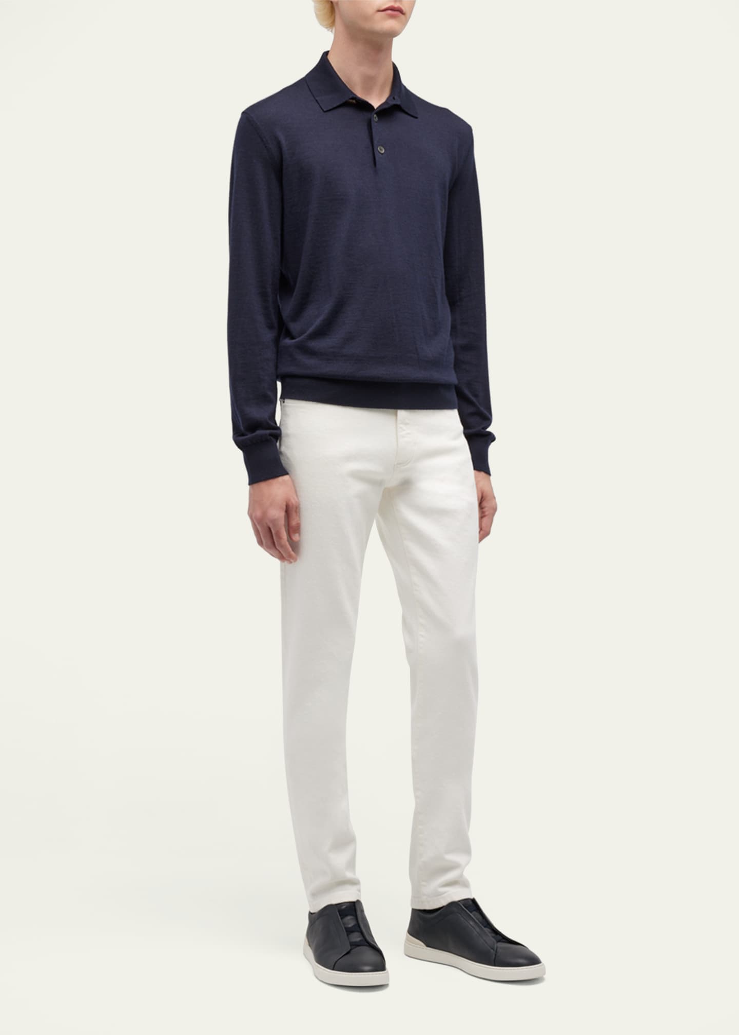 ZEGNA Men's 5-Pocket Solid Denim Jeans Image 2 of 5