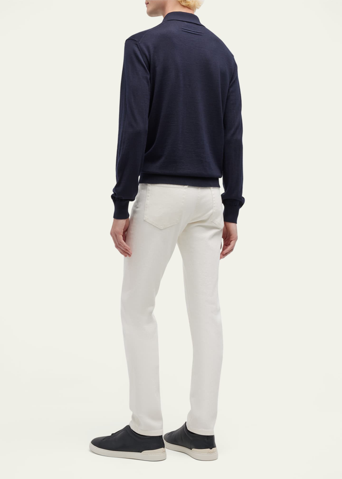 ZEGNA Men's 5-Pocket Solid Denim Jeans Image 3 of 5