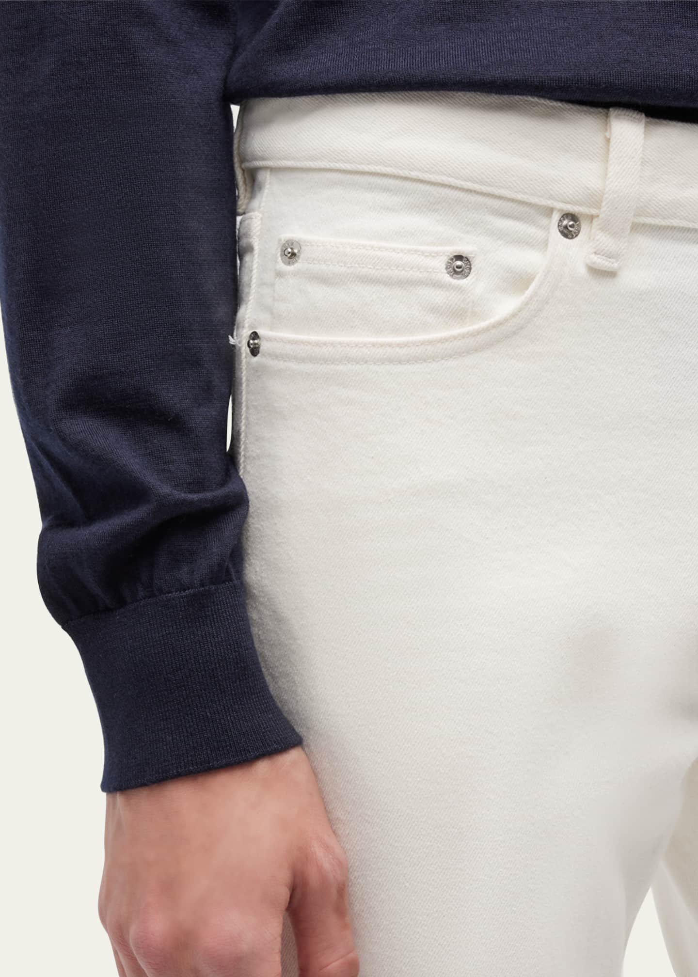 ZEGNA Men's 5-Pocket Solid Denim Jeans Image 5 of 5
