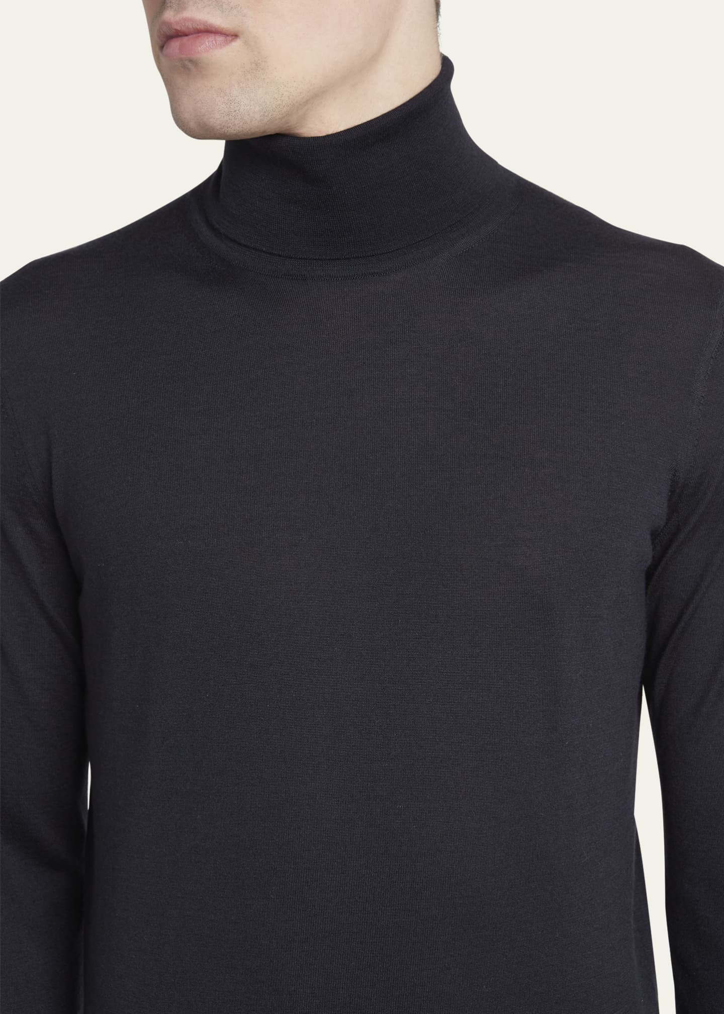 ZEGNA Men's Casheta Cashmere-Silk Turtleneck Sweater - Bergdorf Goodman