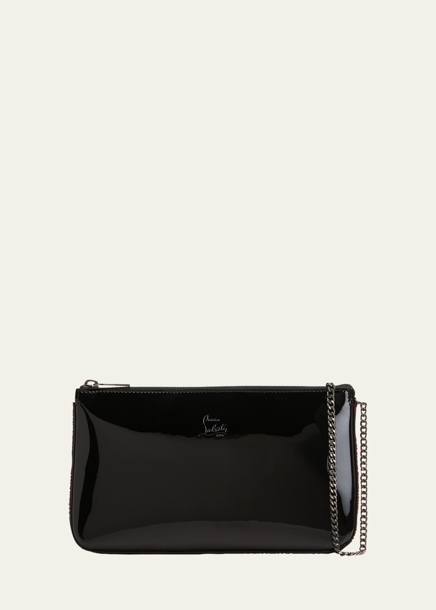 Louboutin black patent clutch bag sale