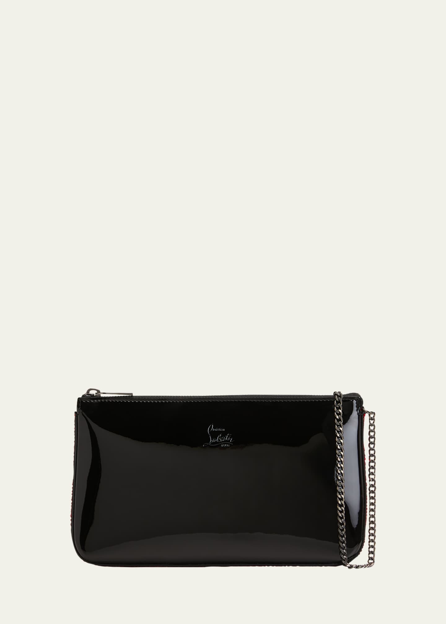 CHRISTIAN LOUBOUTIN: Loubila patent leather bag - Black