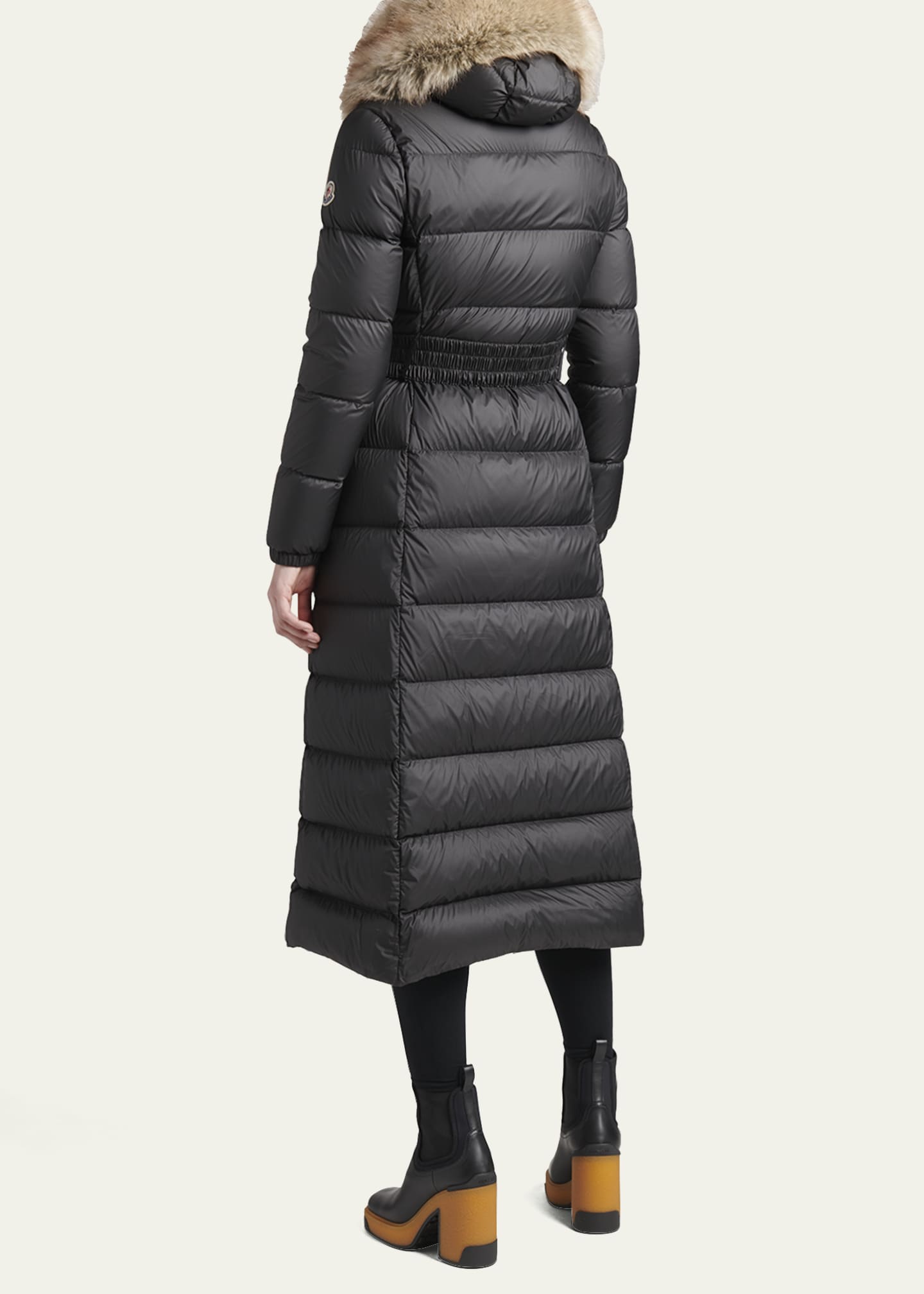 Moncler hudson long puffer coat top