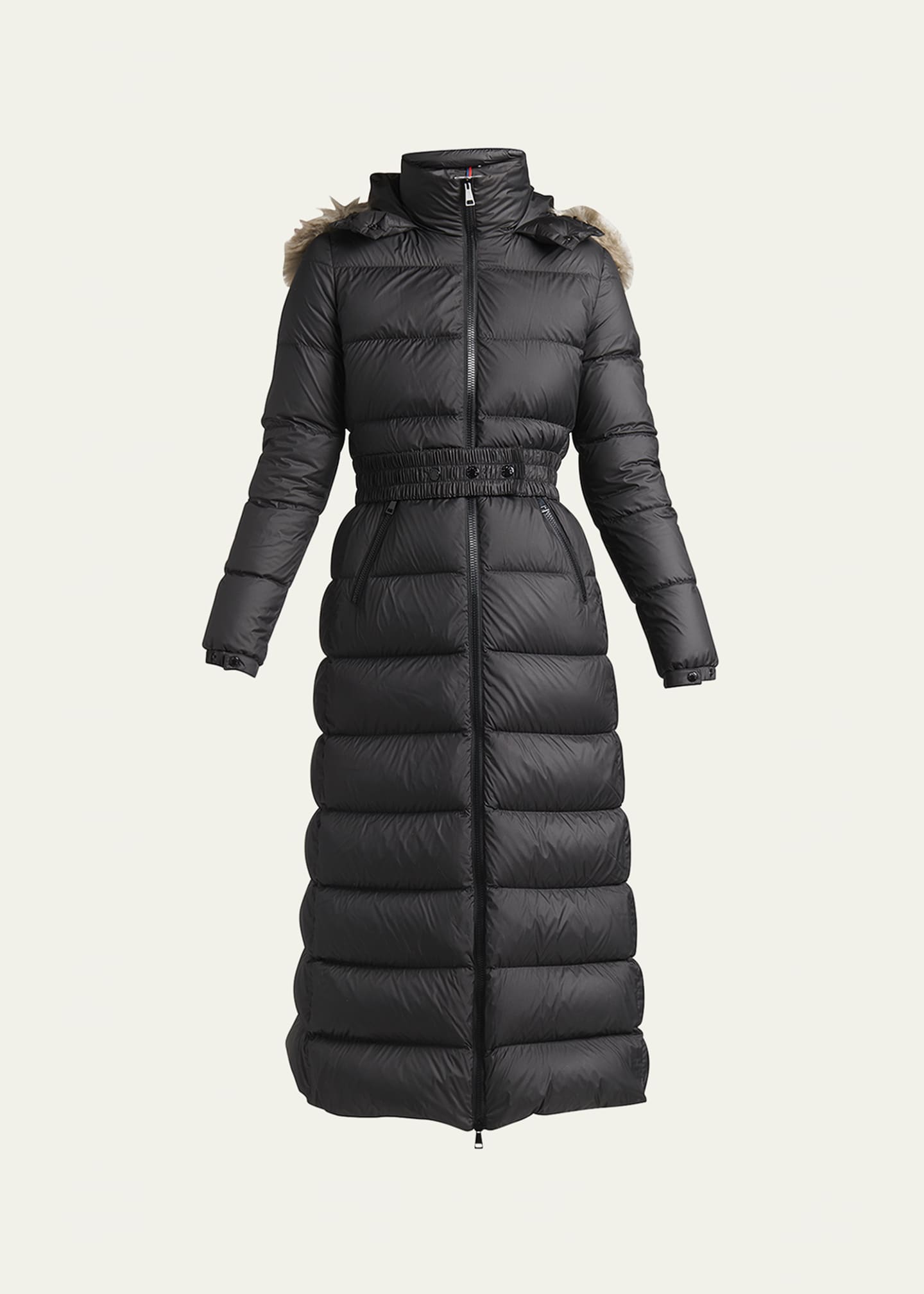 Long black moncler coat cheap