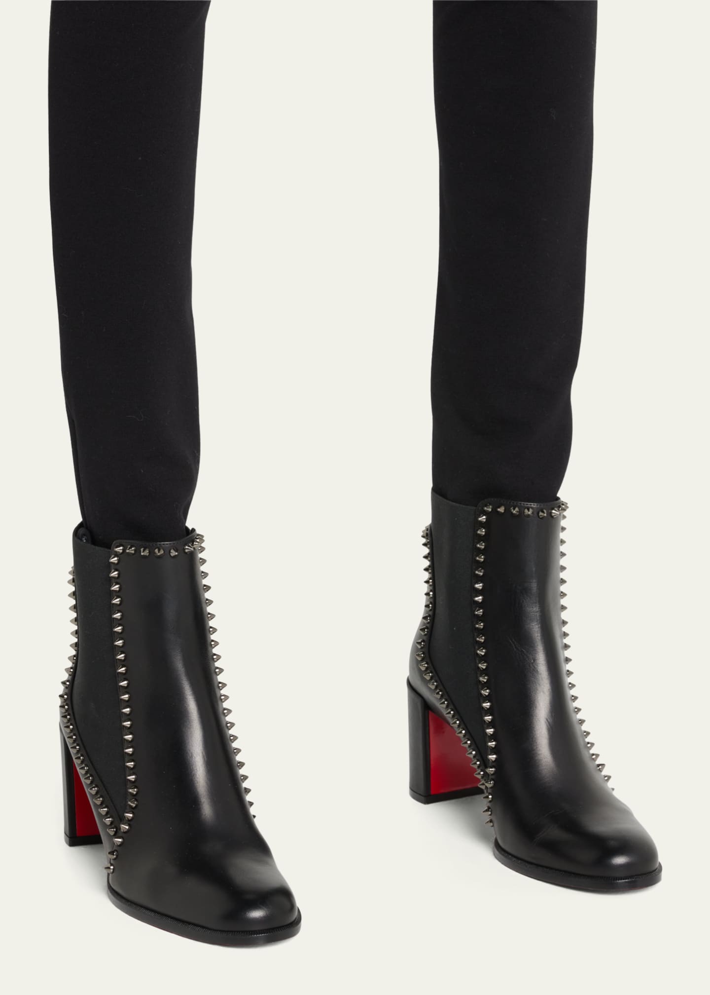 Christian Louboutin Out Line Spikes Low Boots Black