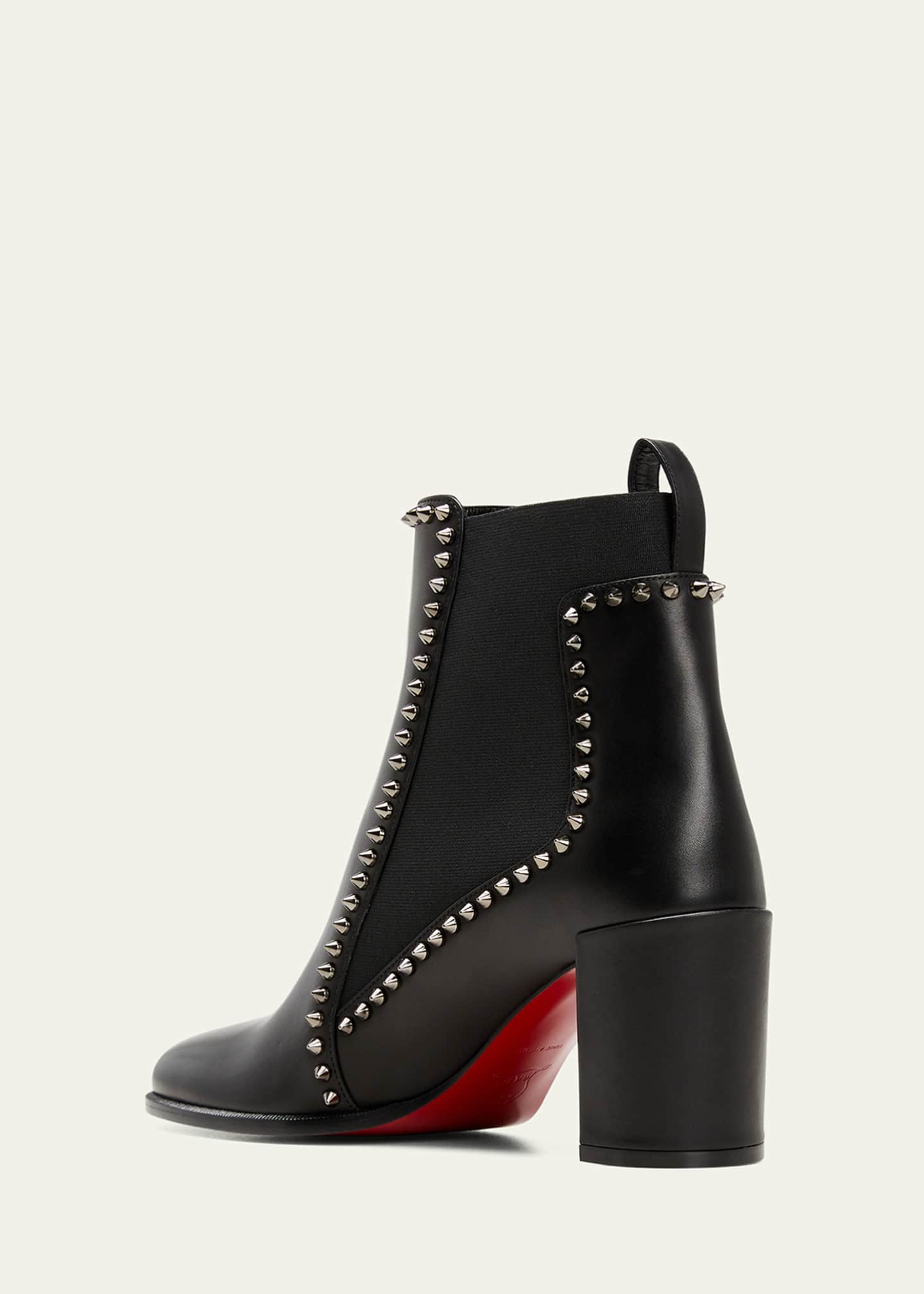 Christian Louboutin Outline Spikes Red Sole Chelsea Booties