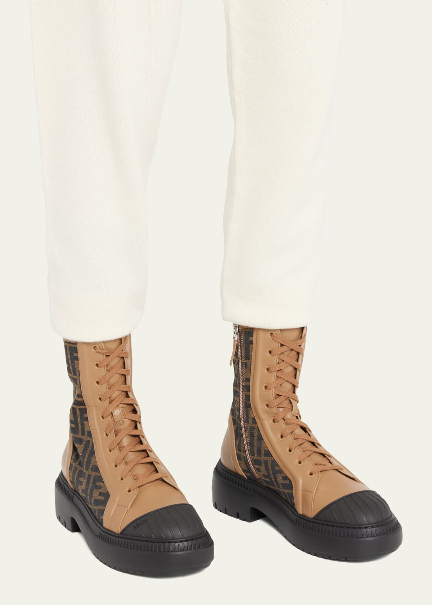 Fendi lace up boots sales