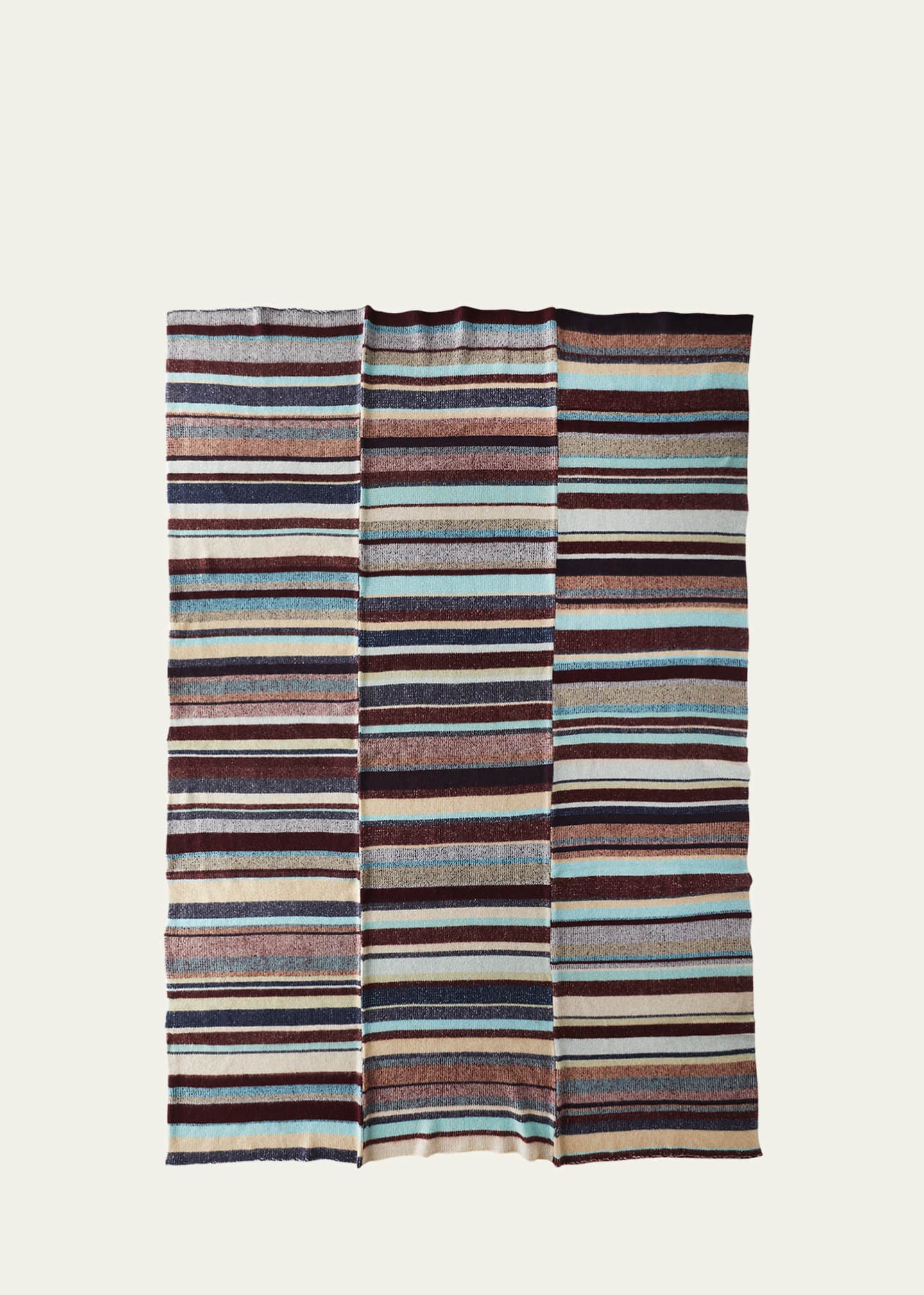 The Elder Statesman Cashmere Stripe Super Soft Blanket Image 1 of 3