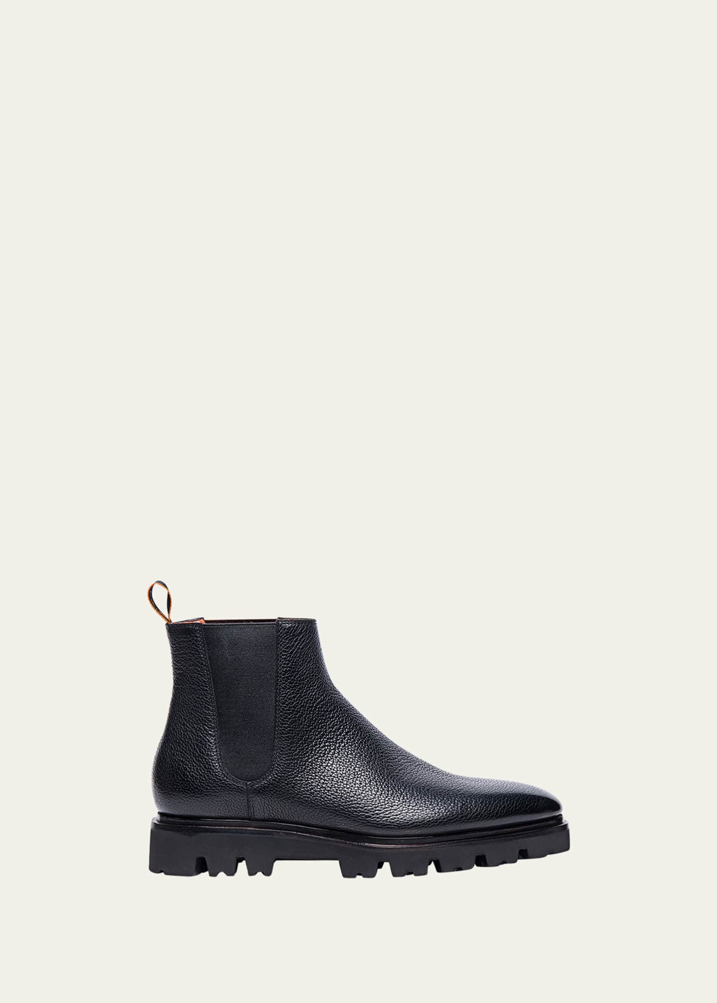 Santoni Leather Chelsea Boots - Bergdorf Goodman