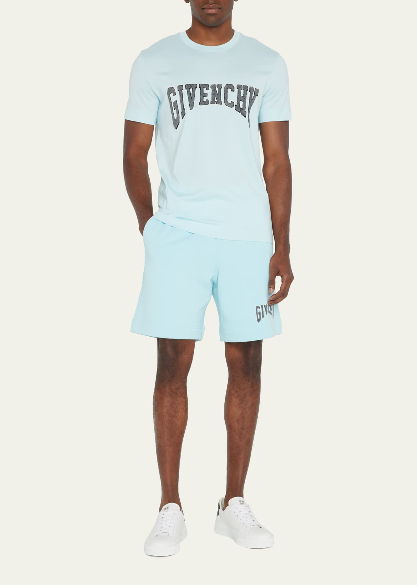 Givenchy Men s Towel Varsity Logo Sweat Shorts Bergdorf Goodman