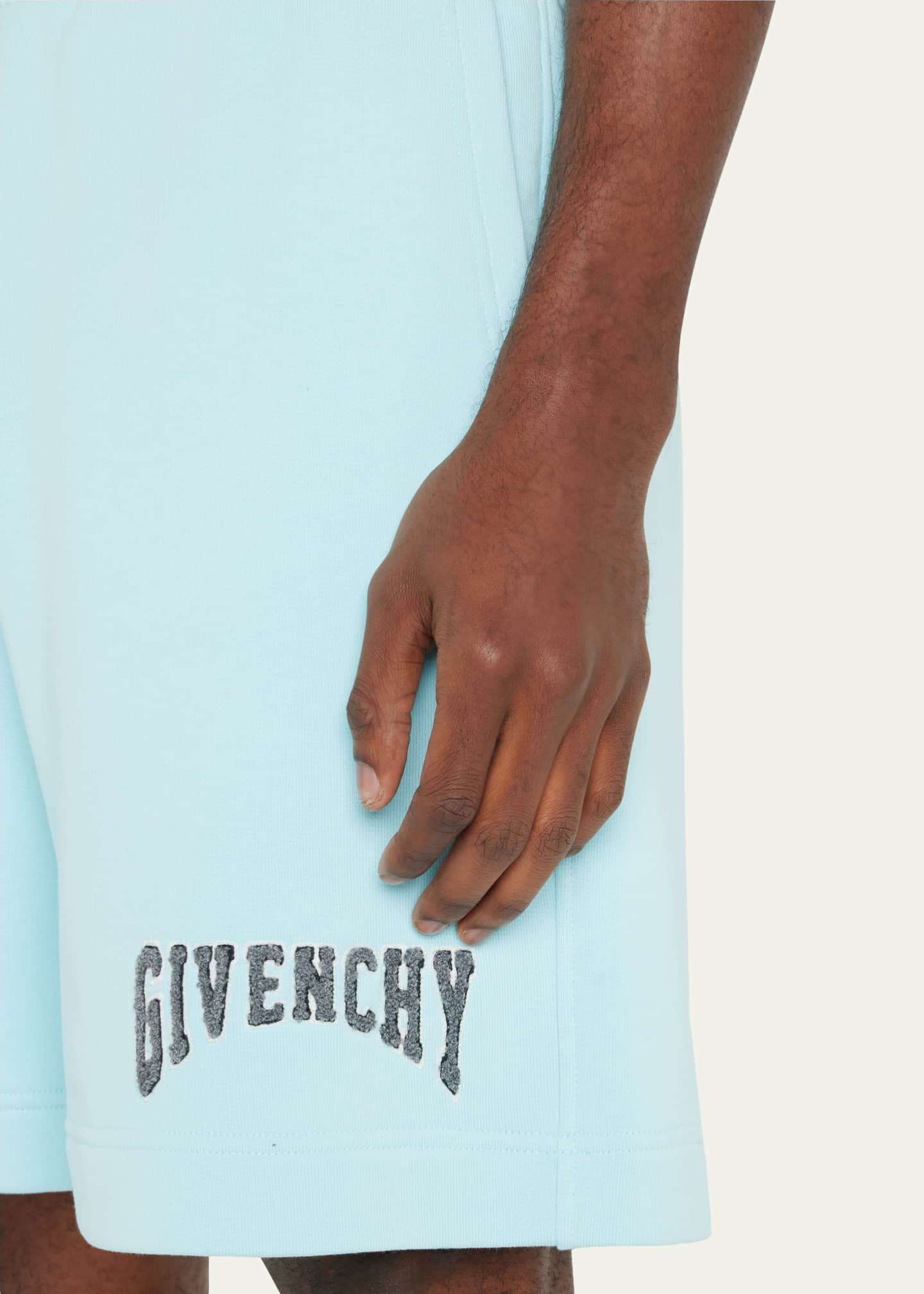 Givenchy Men's Towel Varsity Logo Sweat Shorts - Bergdorf Goodman