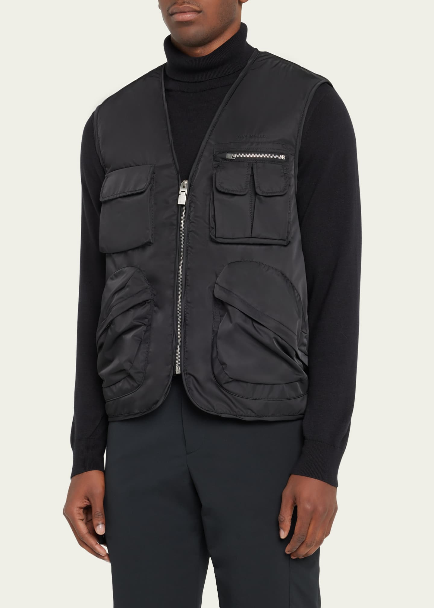 Givenchy Men's Multi-Pocket Zip Vest - Bergdorf Goodman