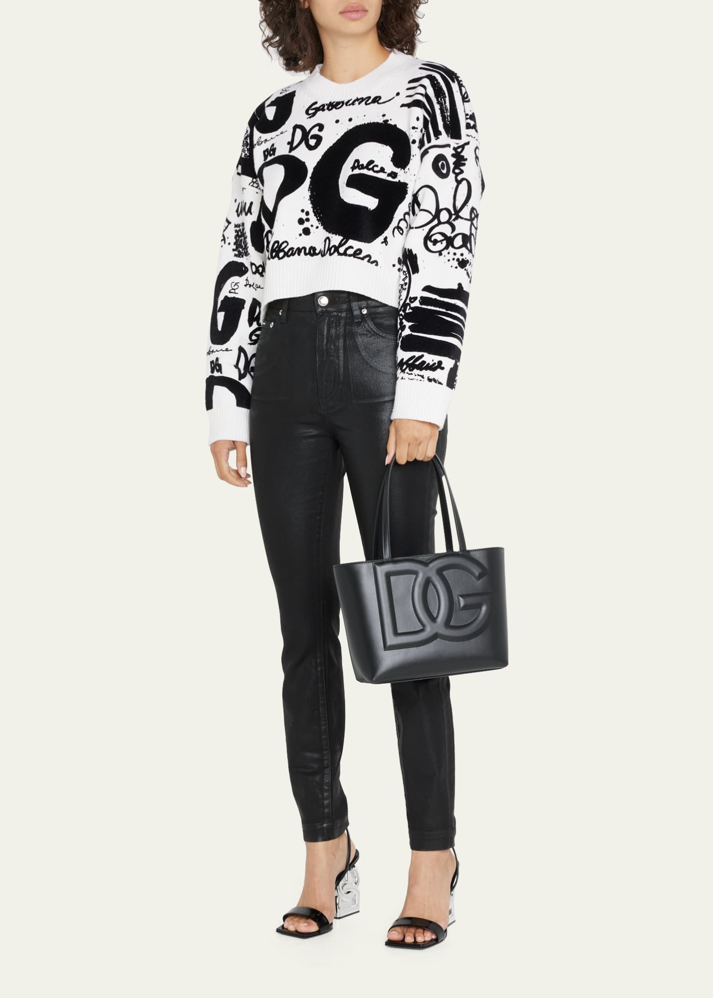 Dolce&Gabbana DG Logo Leather Tote Bag Image 5 of 5