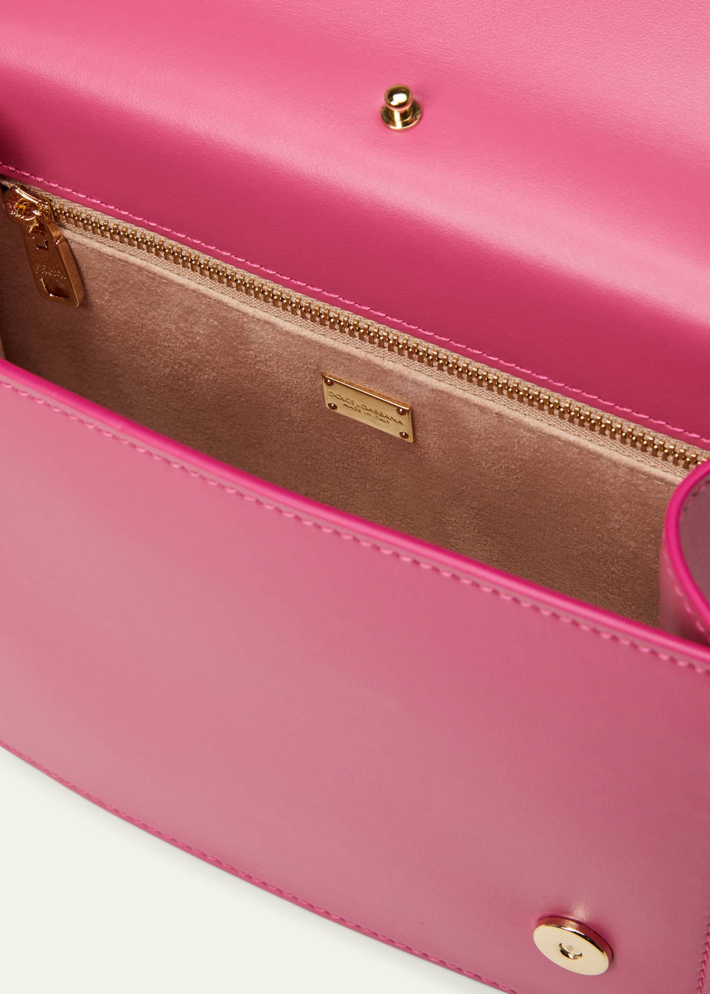 DG Logo Flap Leather Shoulder Bag