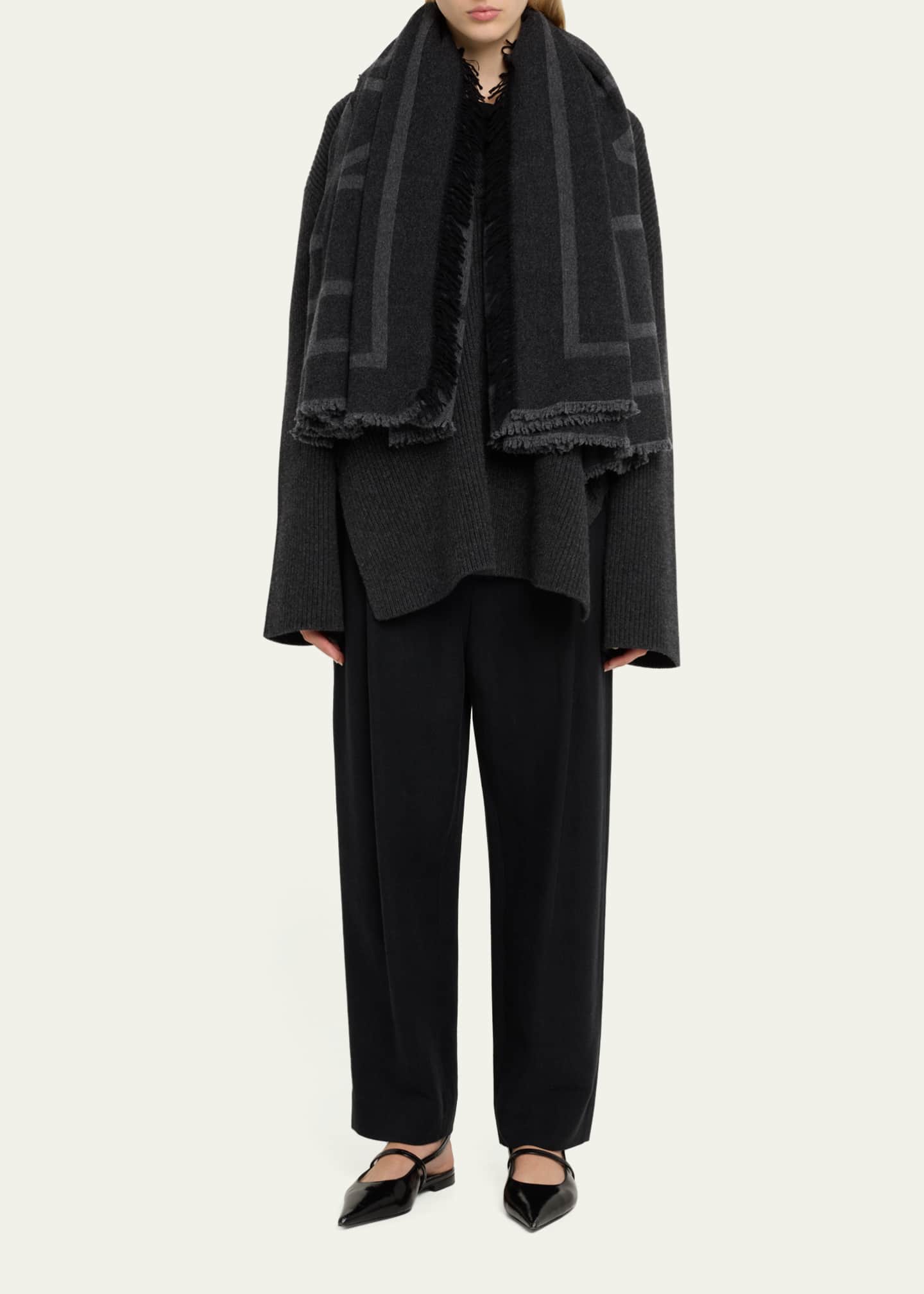 Toteme Monogram Wool-Cashmere Scarf Image 2 of 4