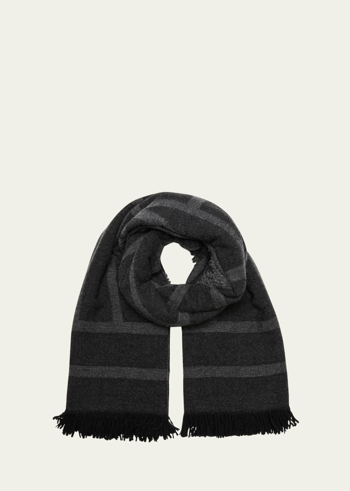Monogram jacquard wool scarf