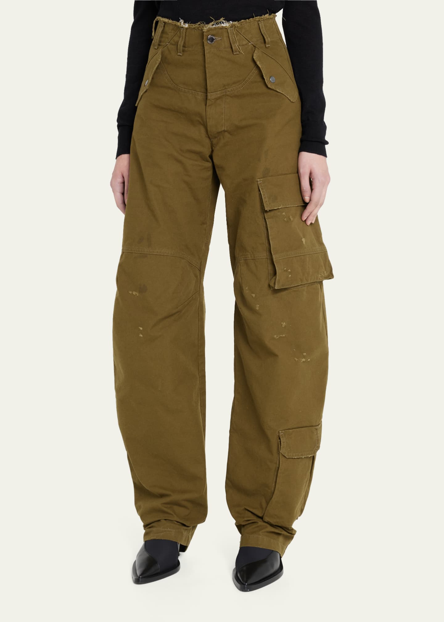 DARKPARK Rosalind Wide Tapered Cargo Pants - Bergdorf Goodman