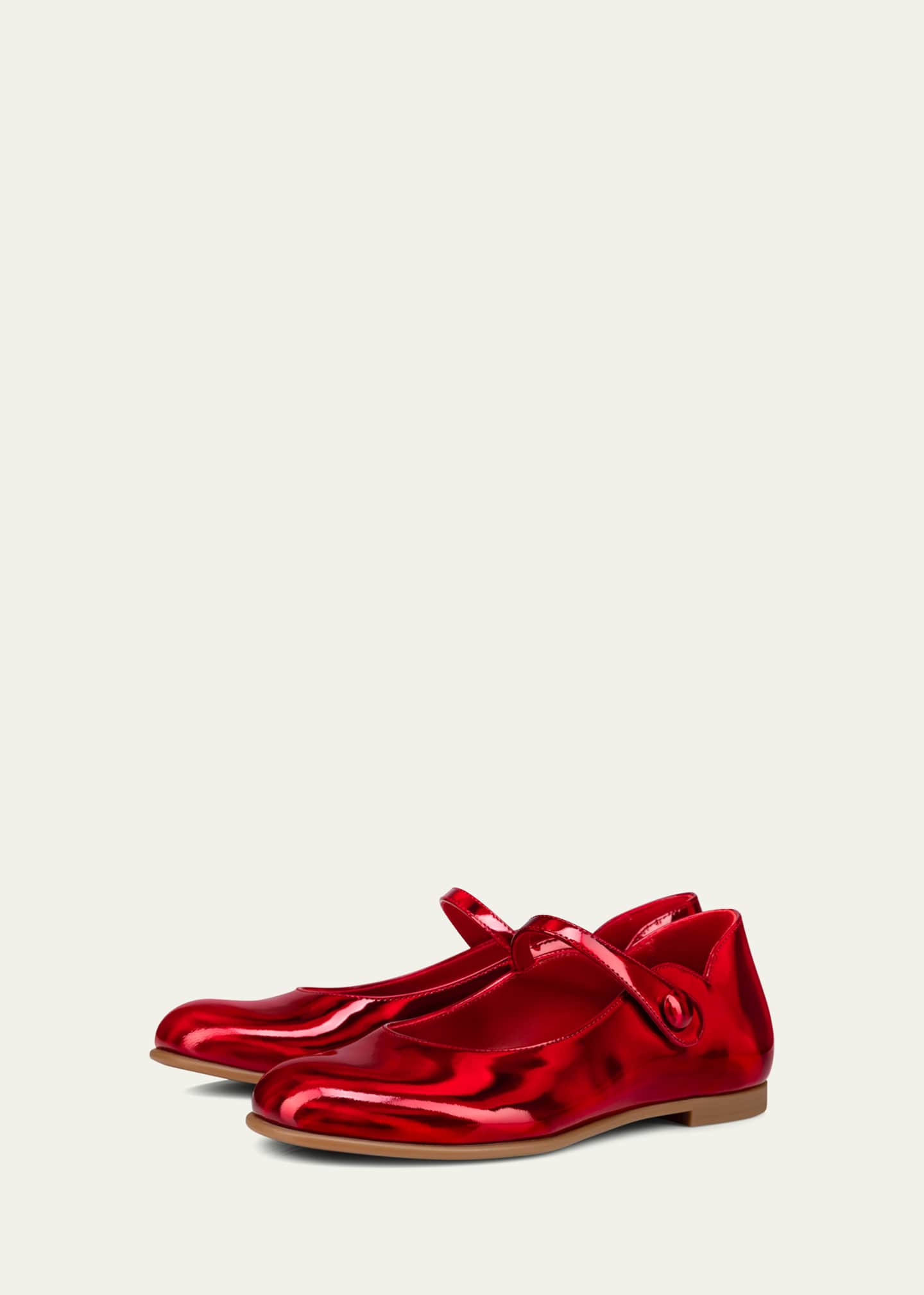 Christian Louboutin Girl s Melodie Iridescent Ballerina Flats Toddlers Kids