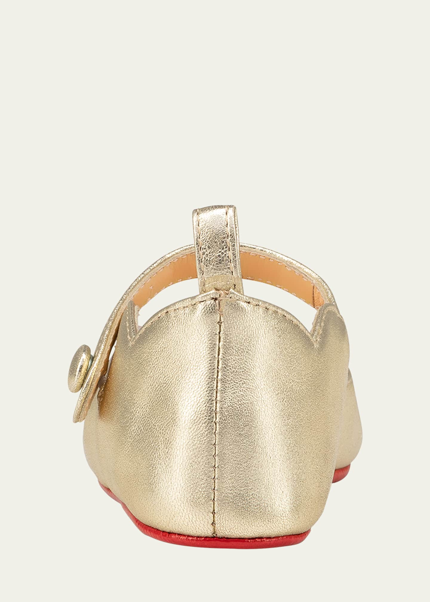 Christian Louboutin Girl's Chick Metallic Ballerina Baby - Bergdorf Goodman