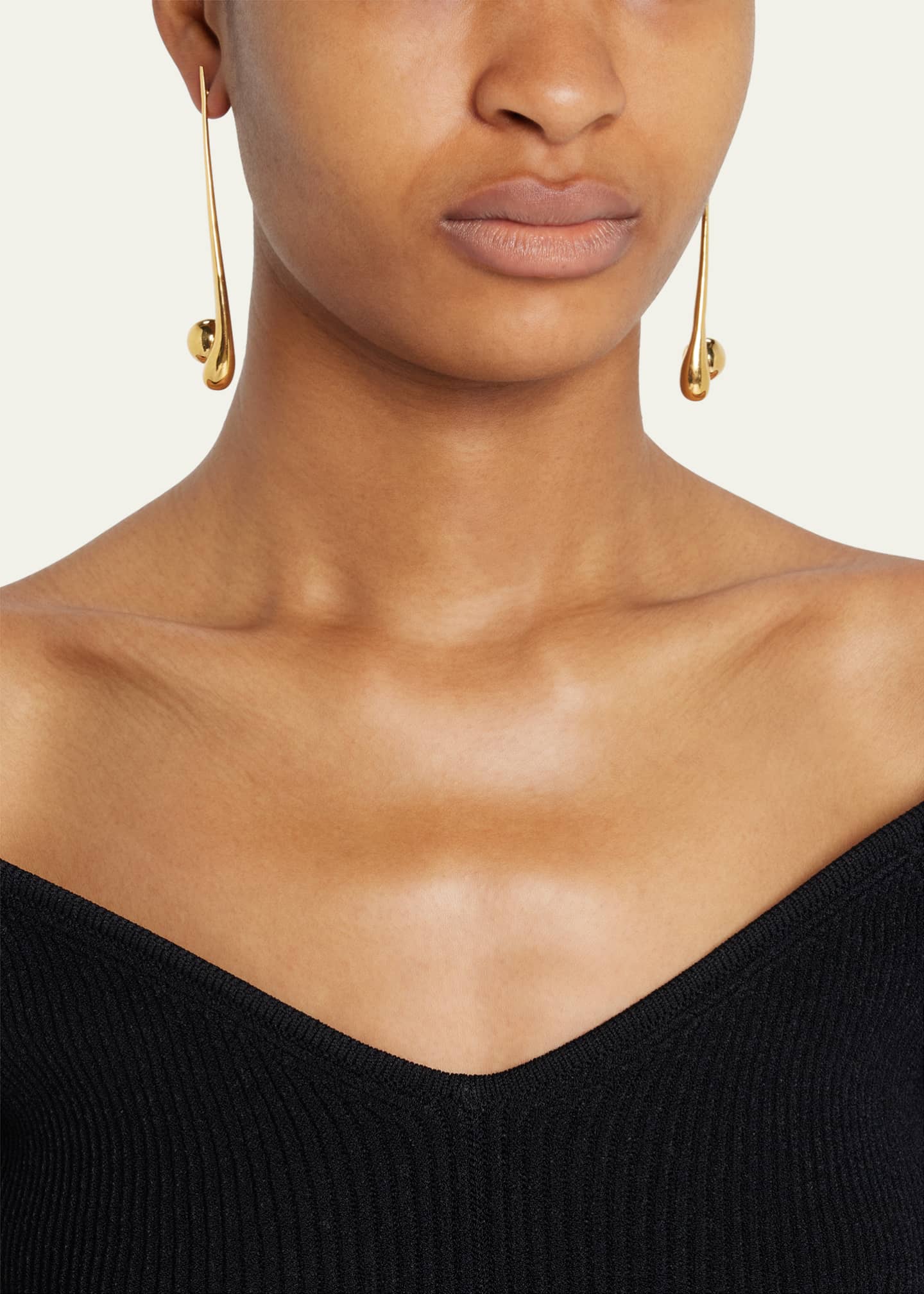 KHIRY Adisa Drop Earrings in Nude Polished 18k Vermeil Image 2 of 4