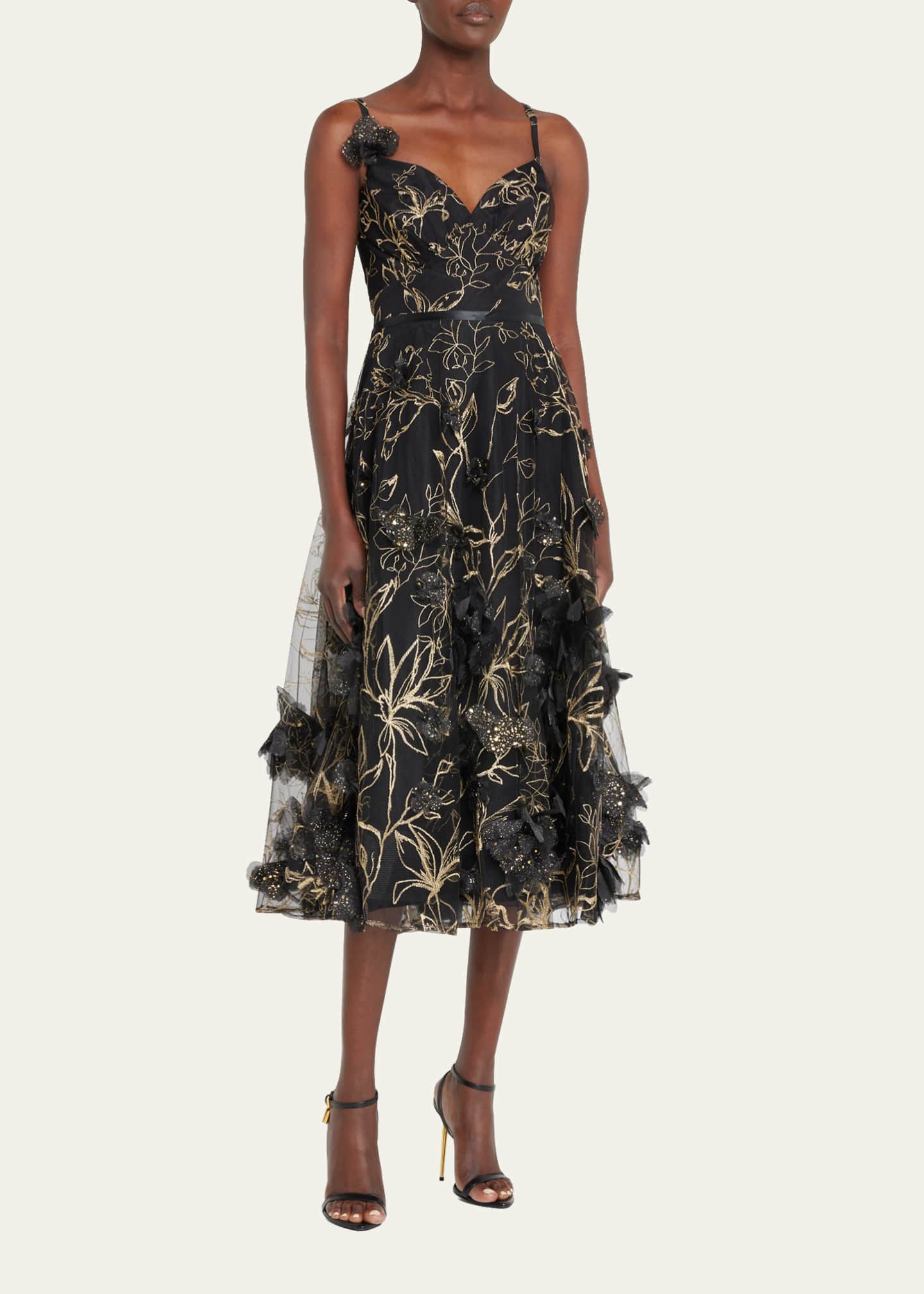 Marchesa Notte Embroidered Floral Dress Marchesa Notte 3d Floral Dress  Wedding Dress Marchesa Notte 3d