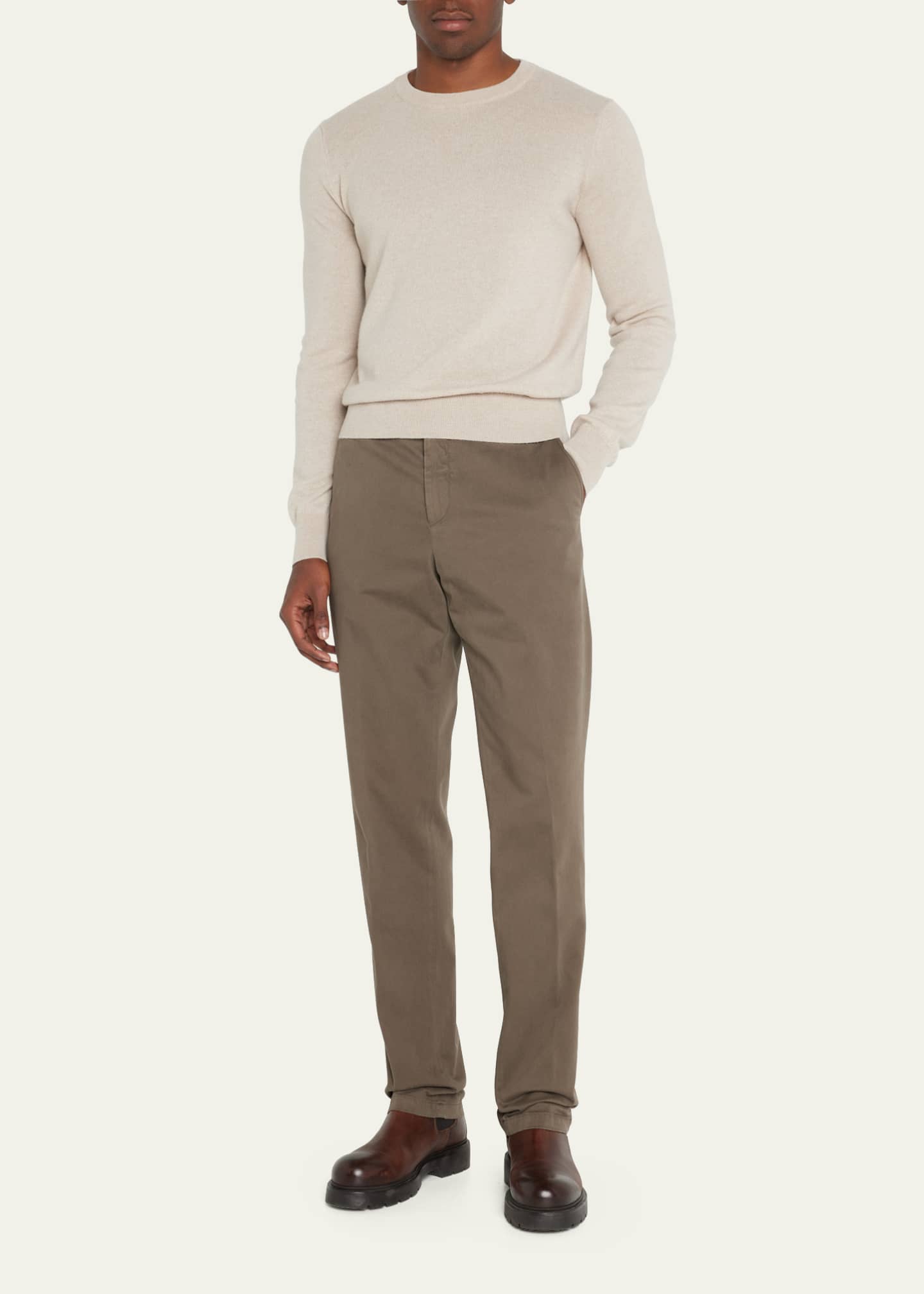 Loro Piana Men's 4-Pocket Flat Front Trousers